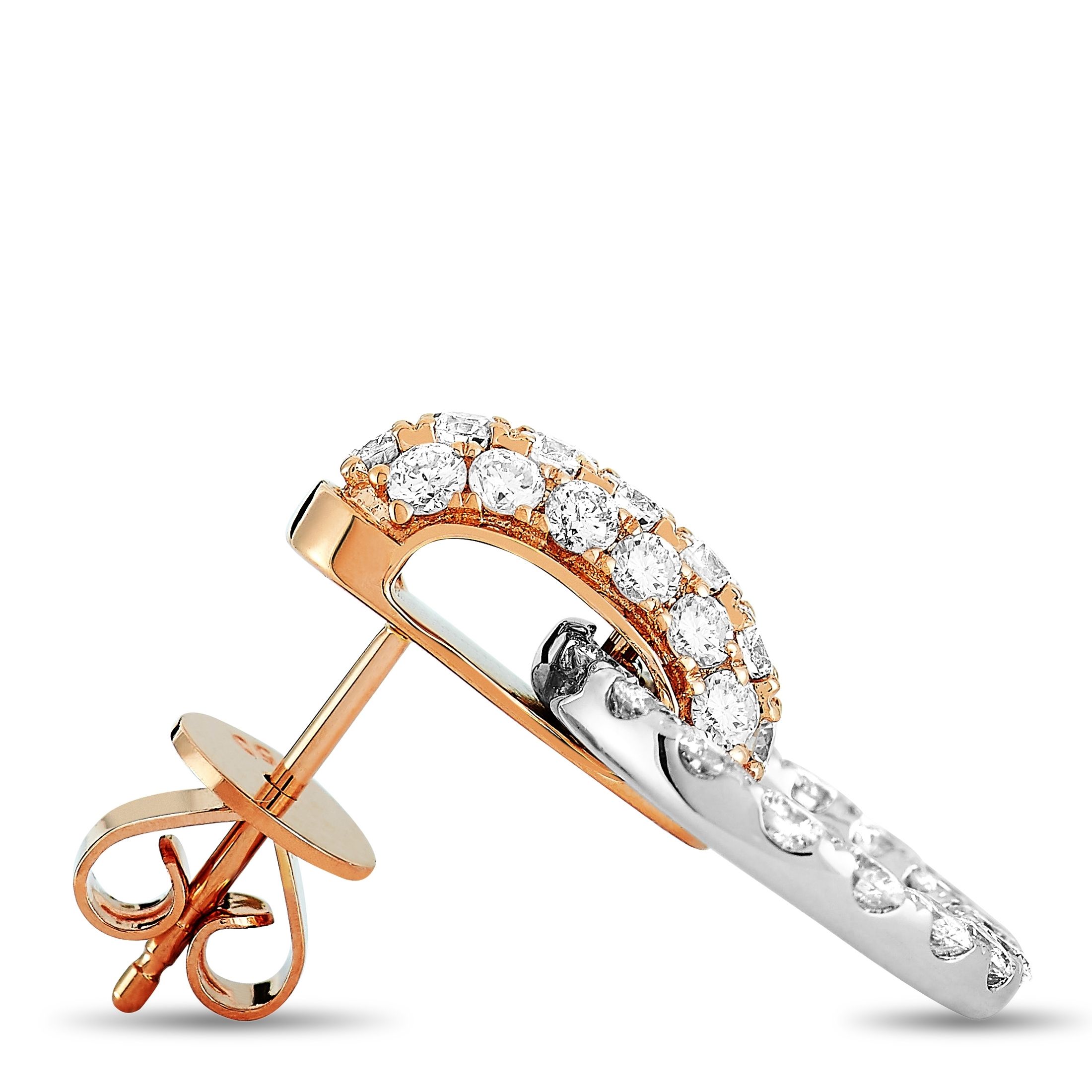 LB Exclusive 18K White and Rose Gold 1.64 ct Diamond Earrings AER-13995-1-W