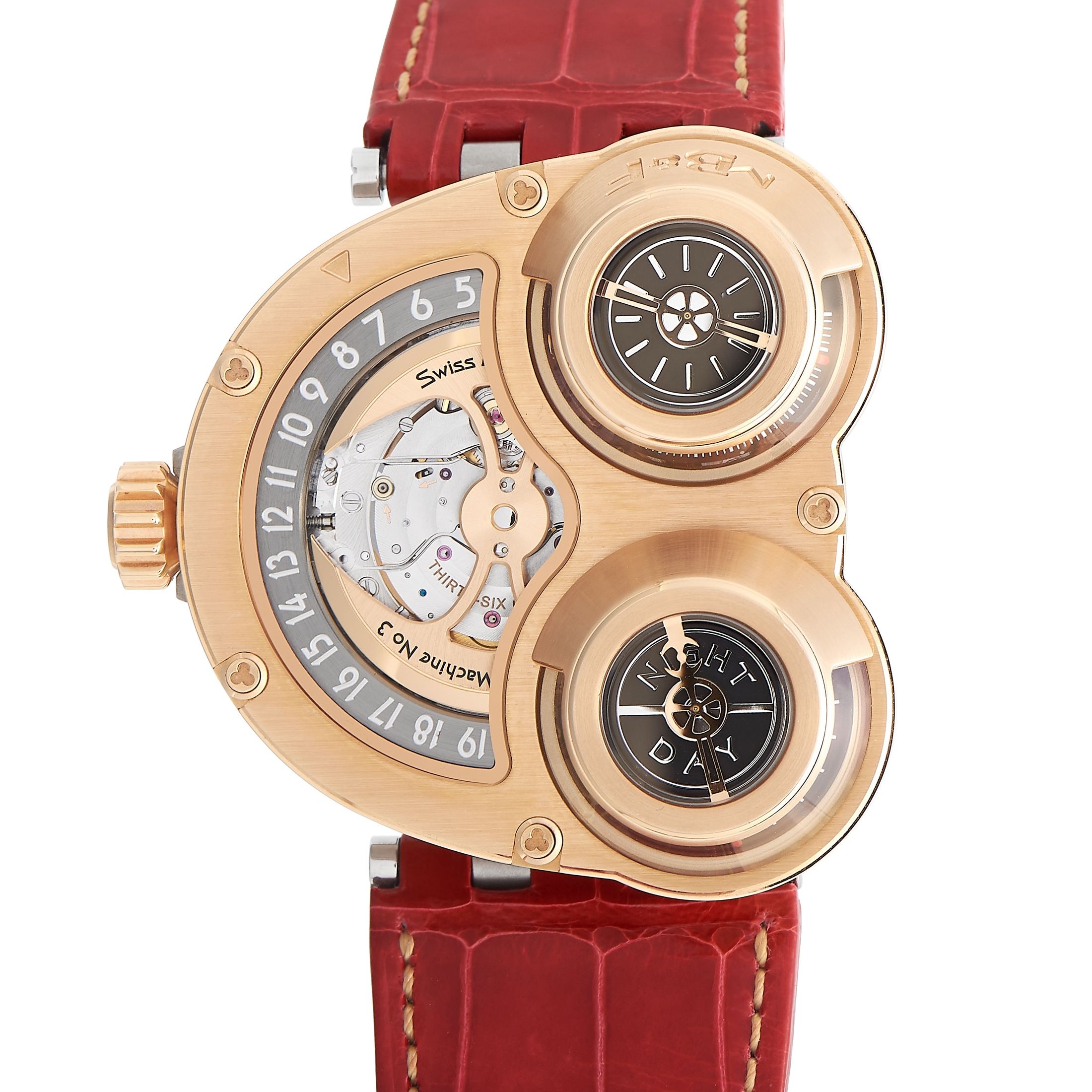 MB&F Horological Machine No. 3 Sidewinder Rose Gold Leather Watch HM3
