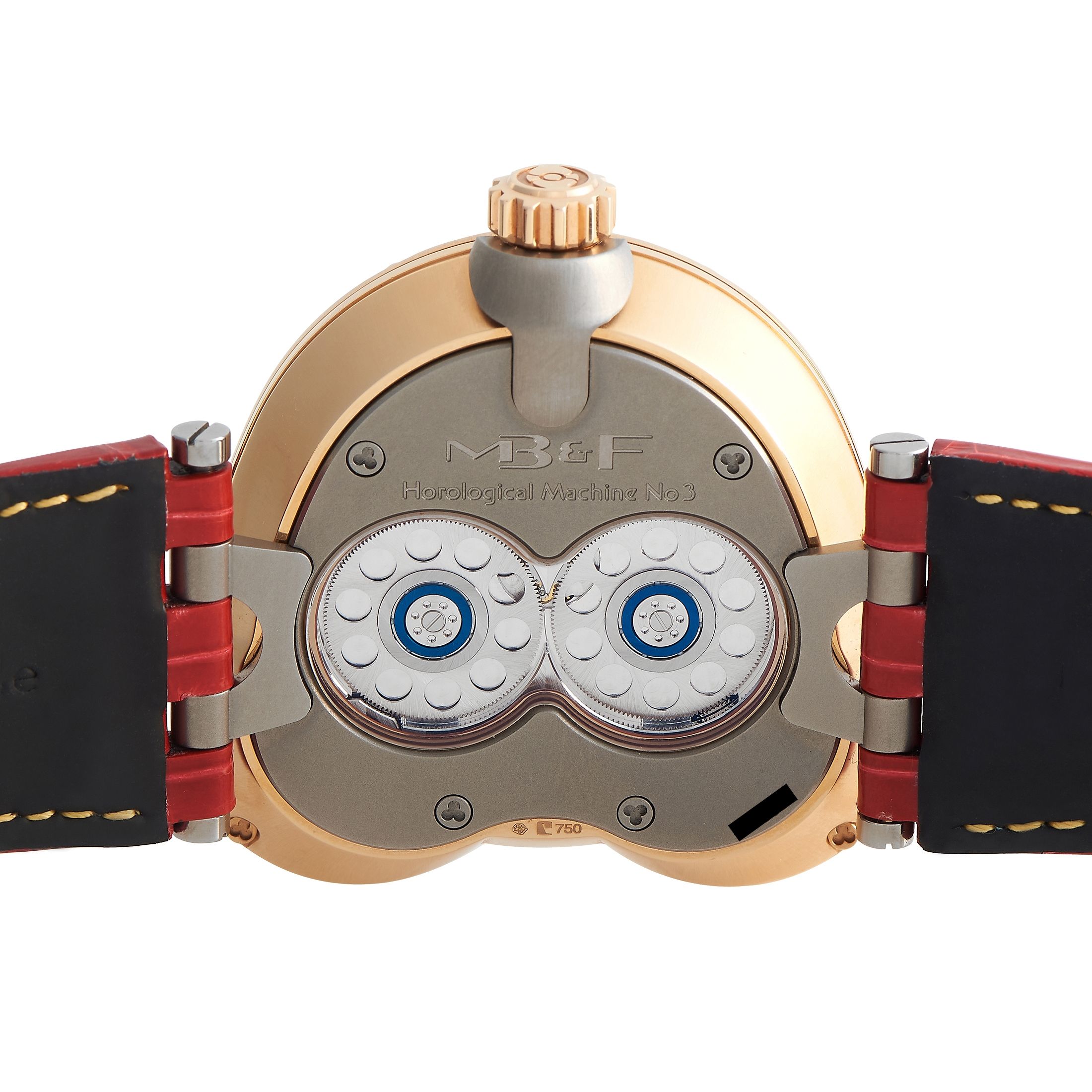 MB&F Horological Machine No. 3 Sidewinder Rose Gold Leather Watch HM3