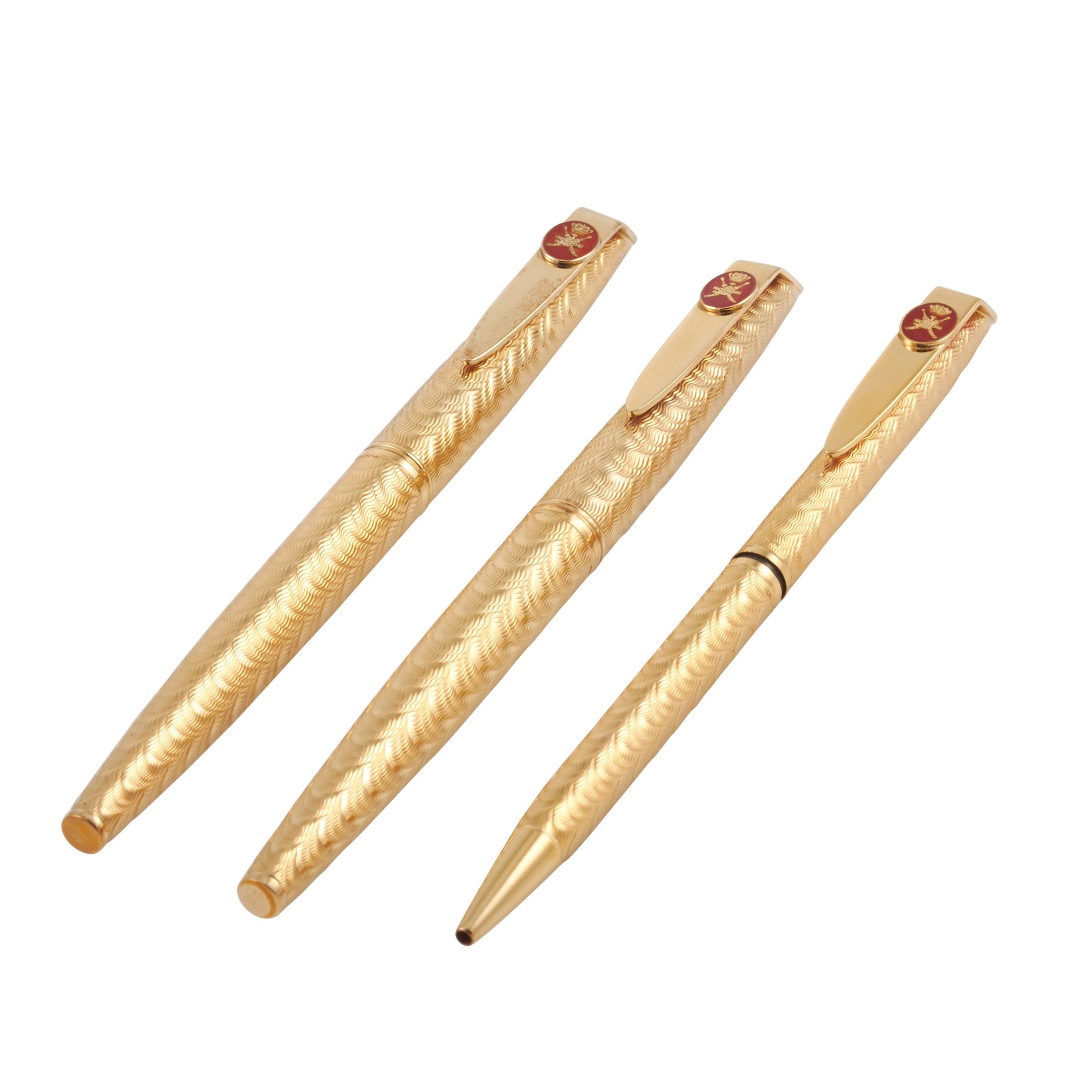 18K Yellow Gold Oman Khanjar Three Pen Set by Royama
