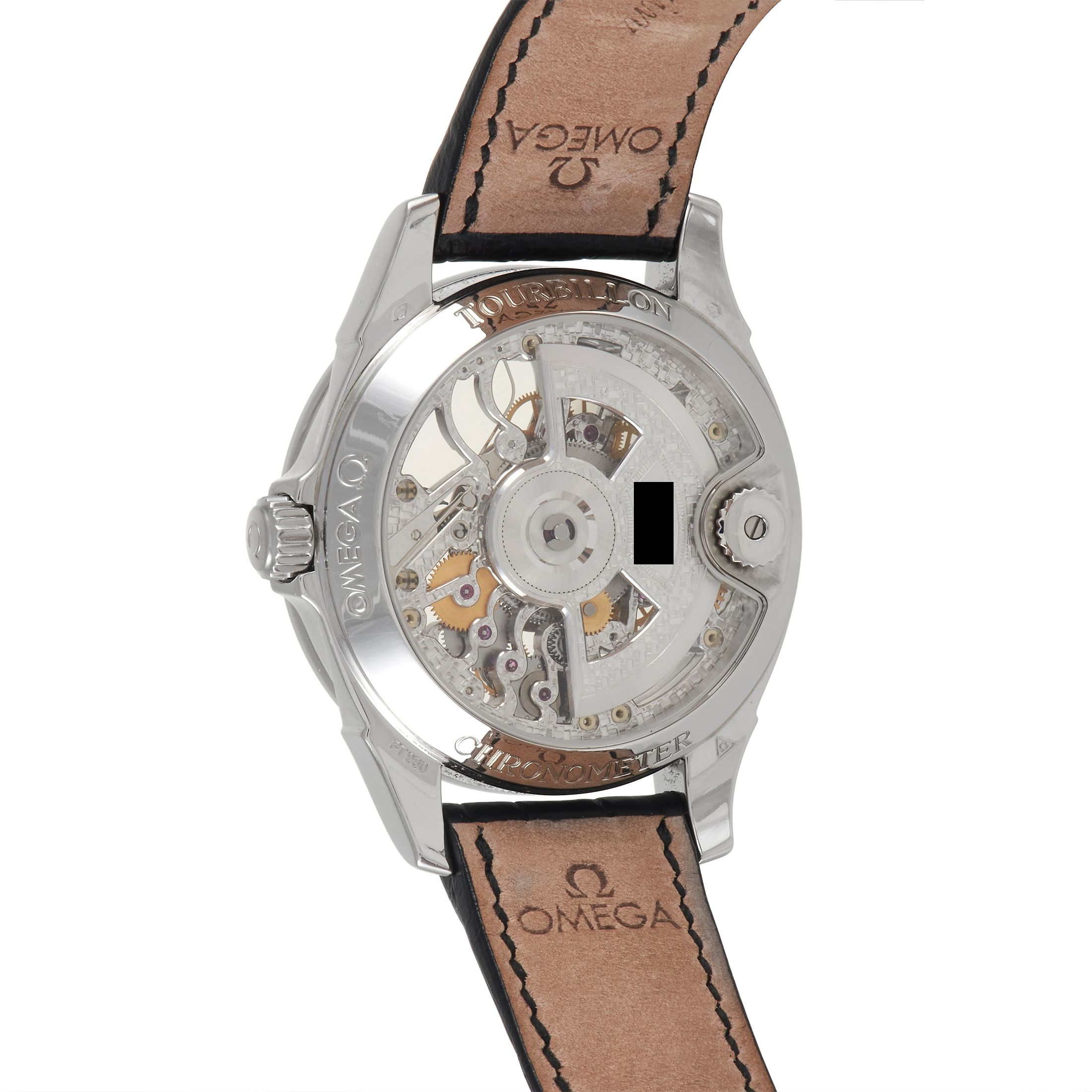 Omega De Ville Tourbillon Platinum Chronometer Watch 5946.30.31