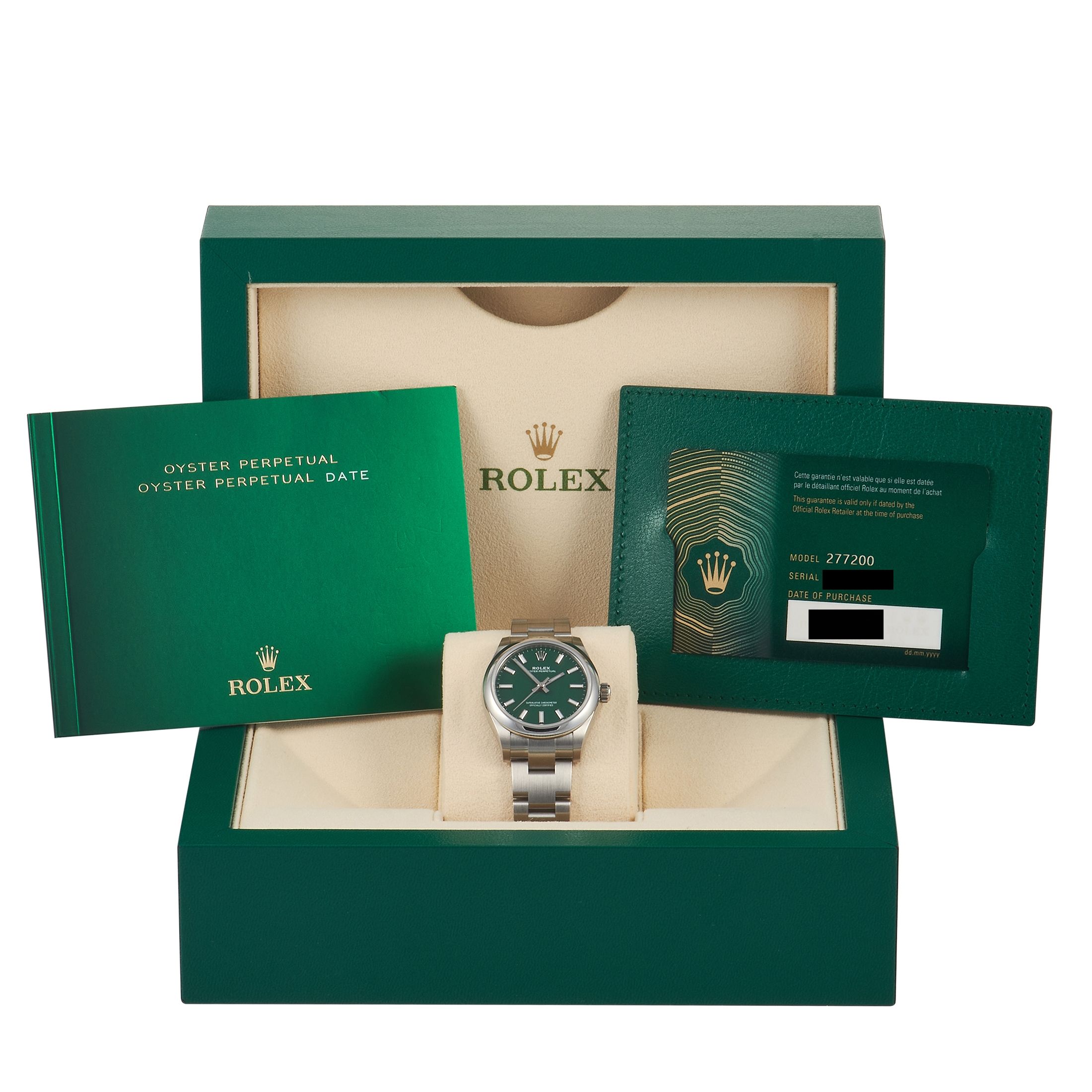 Rolex Oyster Perpetual 31 Green Dial Ladies Watch 277200