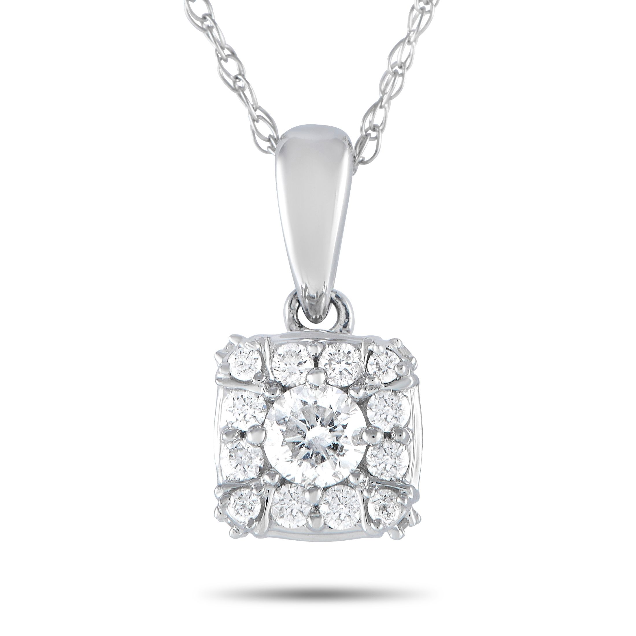 LB Exclusive 14K White Gold 0.25ct Diamond Pendant Necklace PS03030223