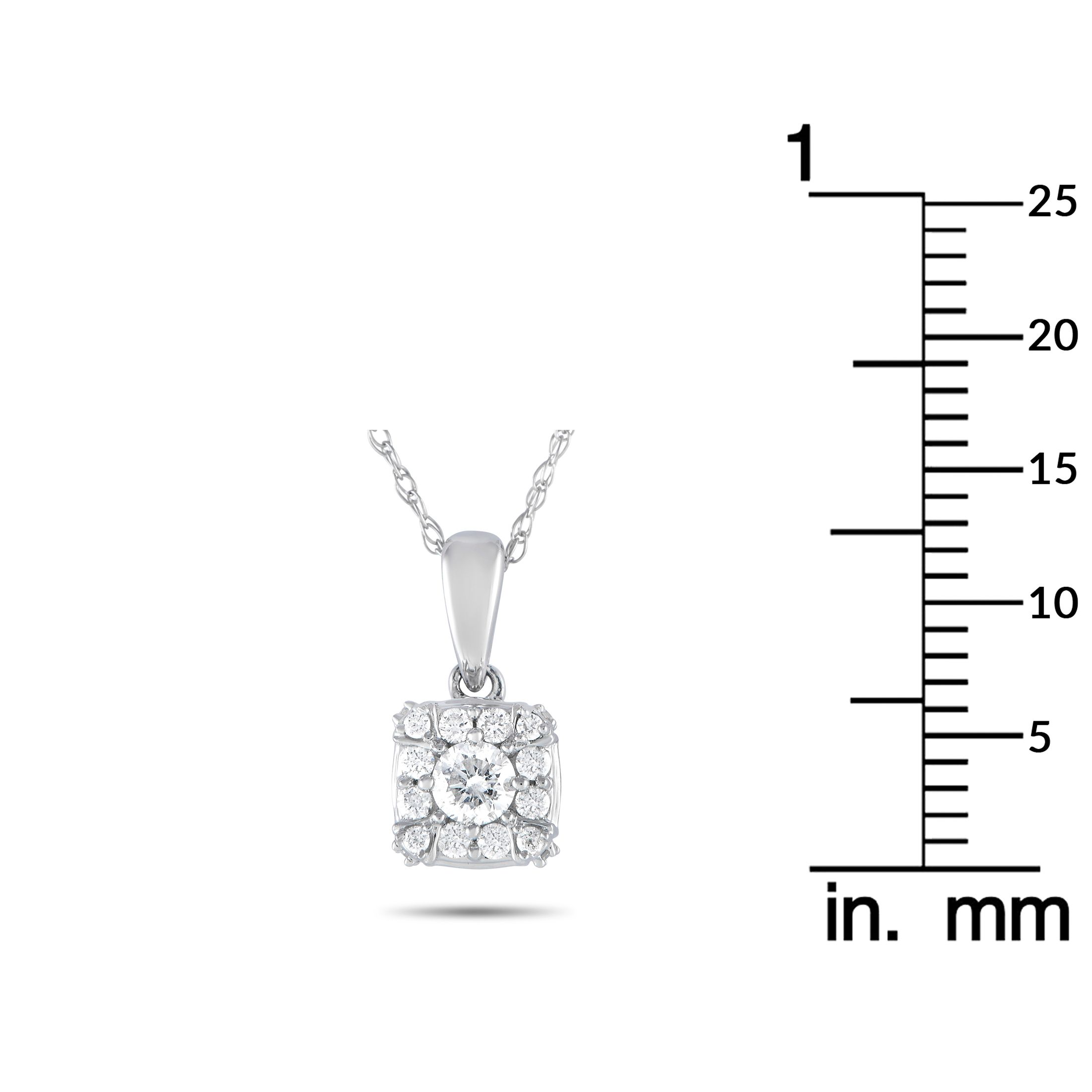 LB Exclusive 14K White Gold 0.25ct Diamond Pendant Necklace PS03030223