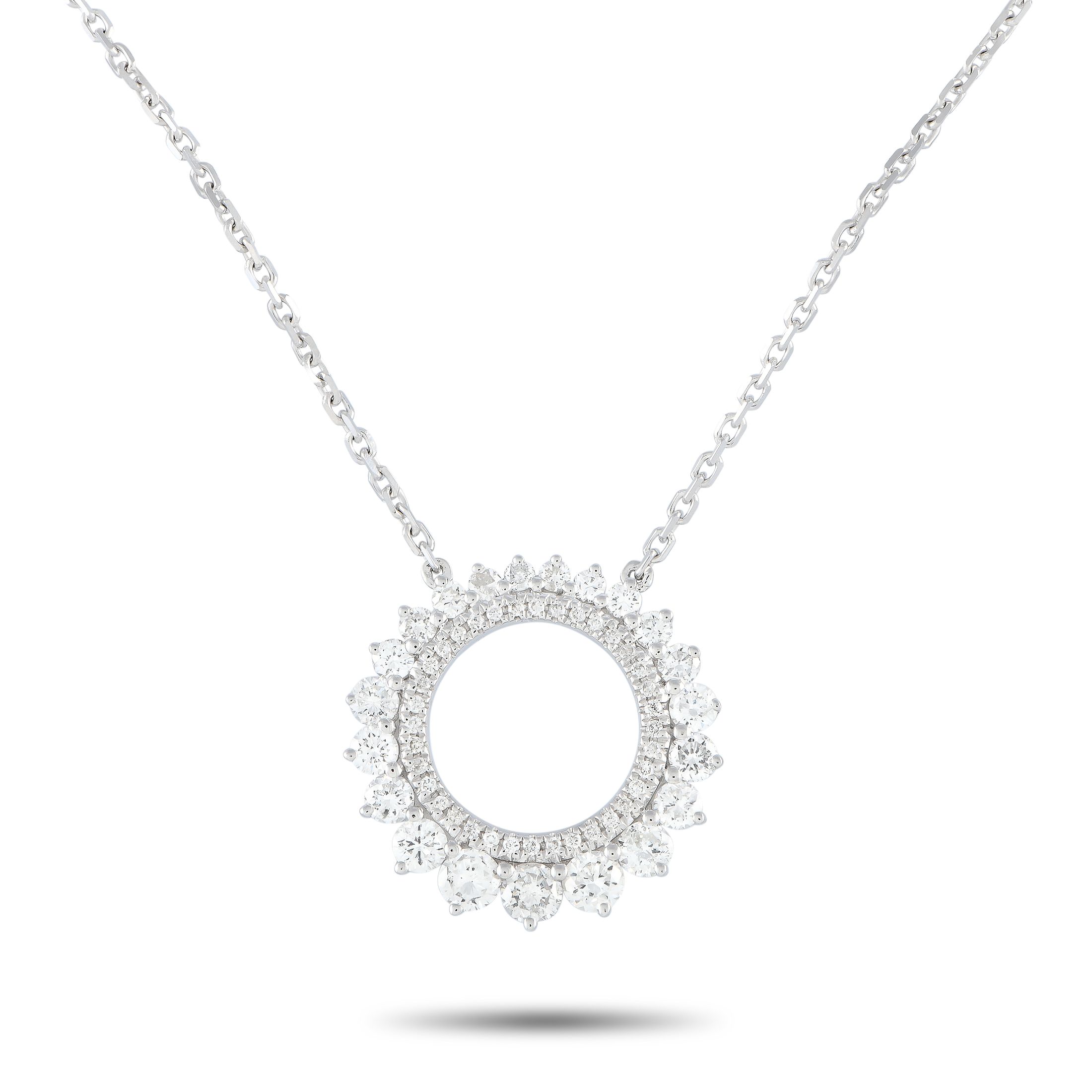 LB Exclusive 18K White Gold 0.75ct Diamond Pendant Necklace ANK-15451