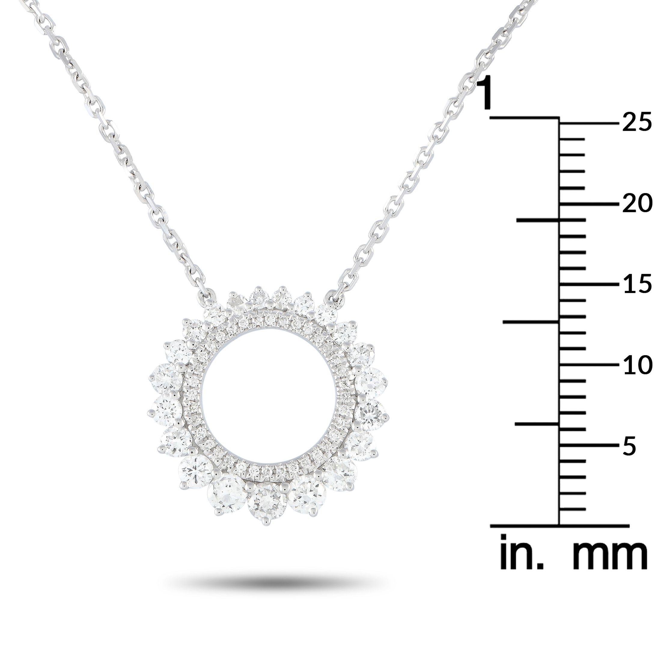 LB Exclusive 18K White Gold 0.75ct Diamond Pendant Necklace ANK-15451