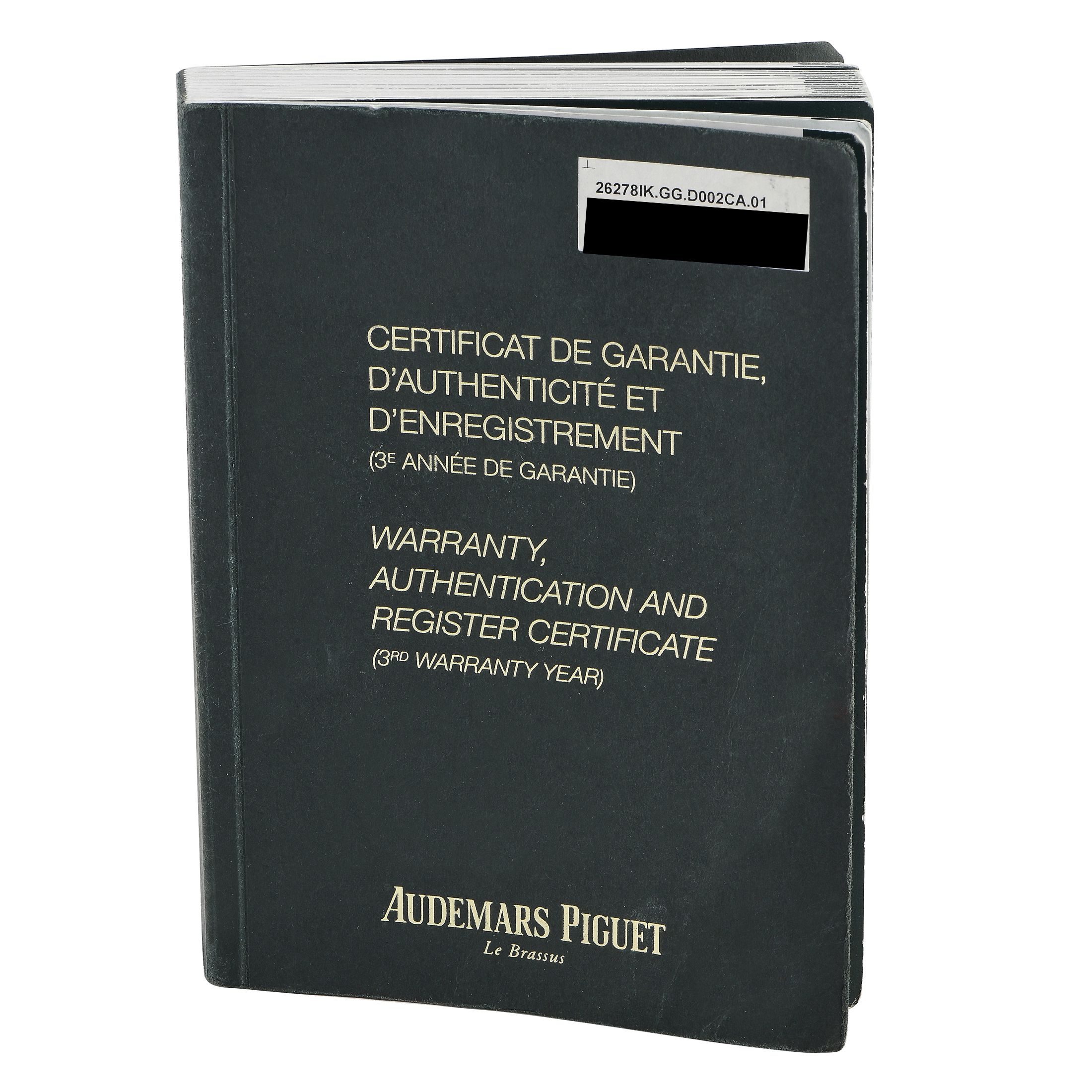 Audemars Piguet Royal Oak Offshore Tour Auto 2009 Watch 26278IK.GG.D002CA.01