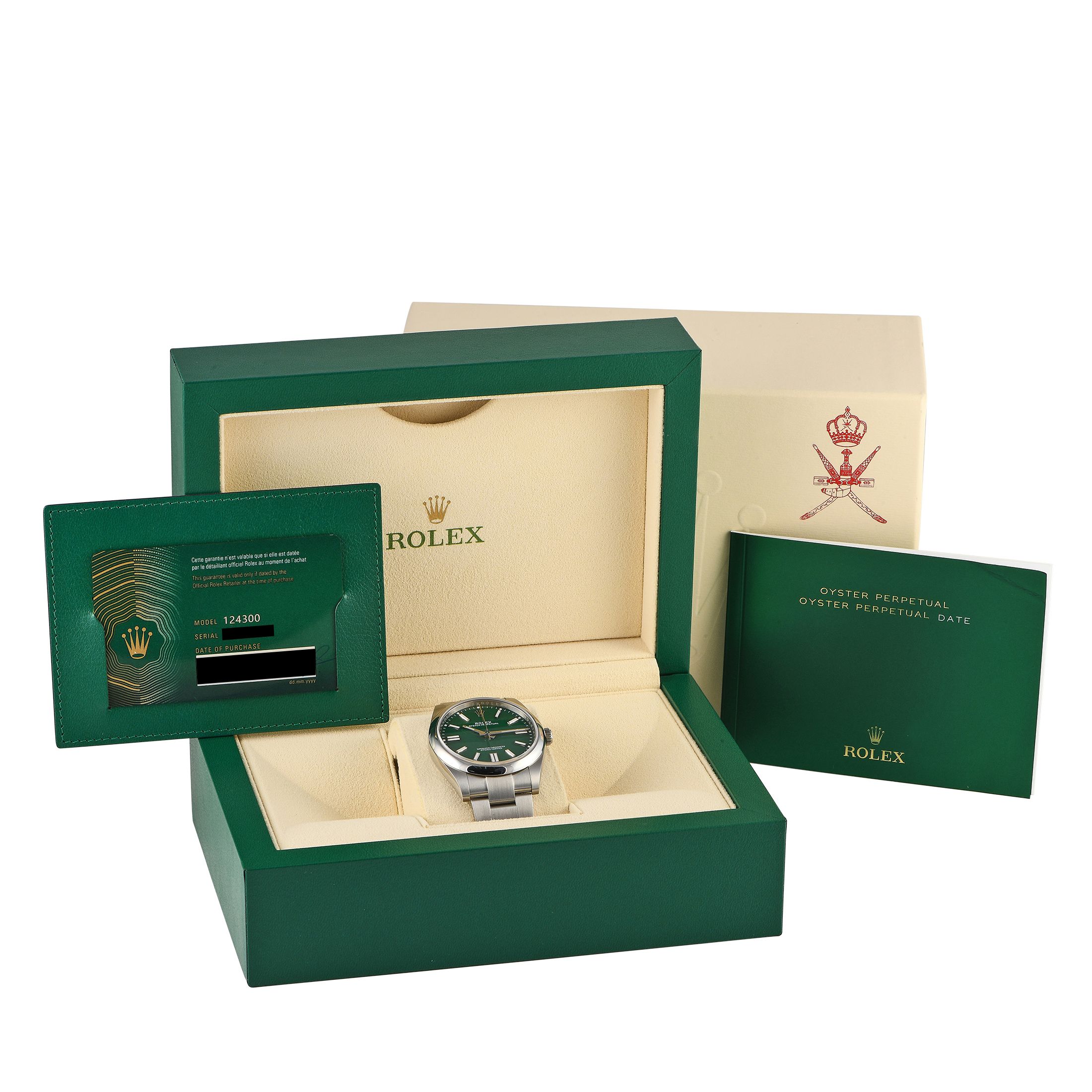 Rolex Oyster Perpetual 41 Khanjar Green Dial Watch 124300