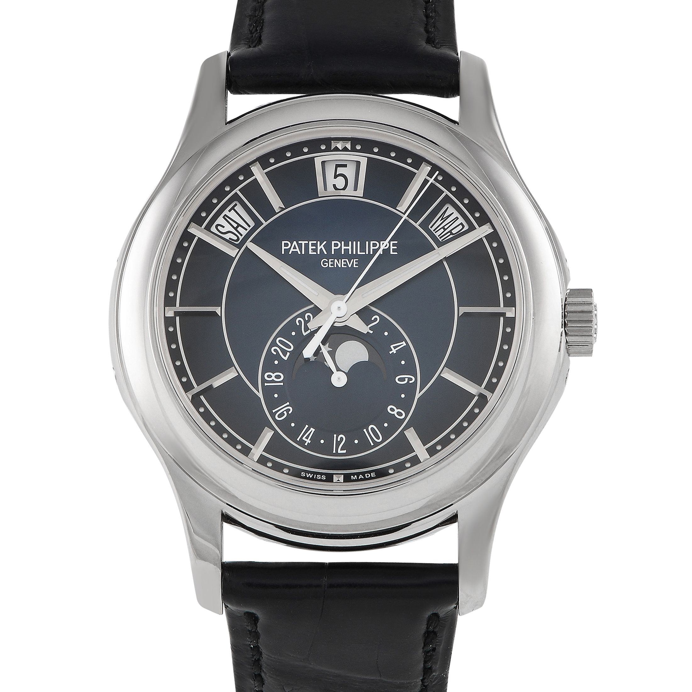 Patek Philippe Complications Moon Phase Annual Calendar Watch 5205G-013