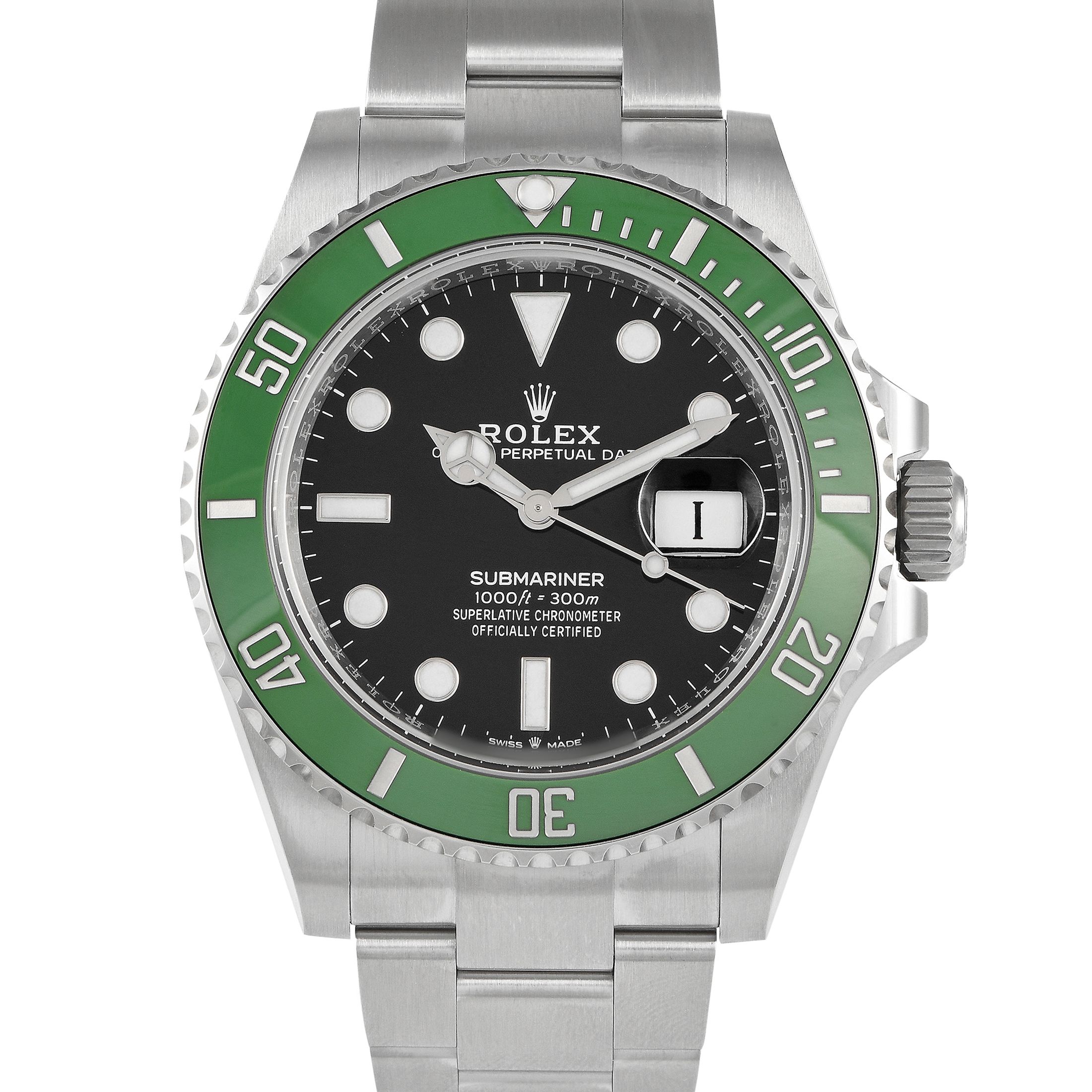 Rolex Submariner Date Green Bezel Oystersteel Watch 126610LV