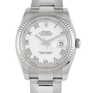 Rolex Datejust 36 White Roman Dial Watch 116234