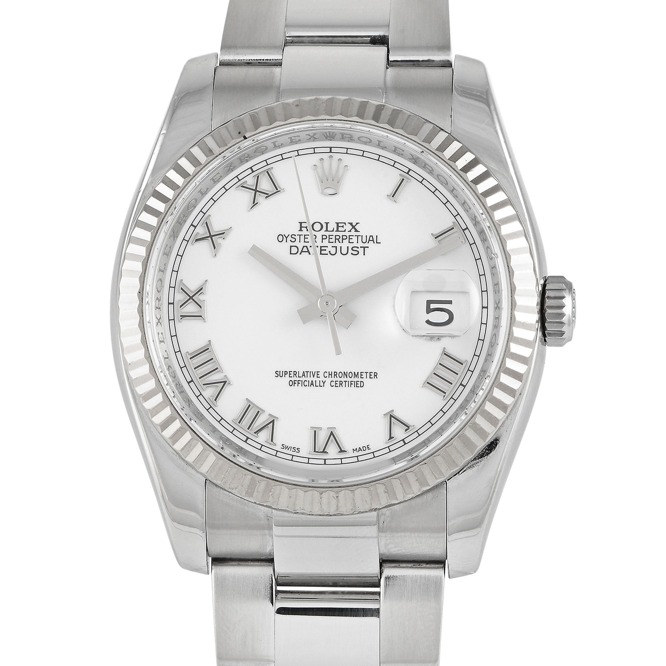 Rolex Datejust 36 White Roman Dial Watch 116234