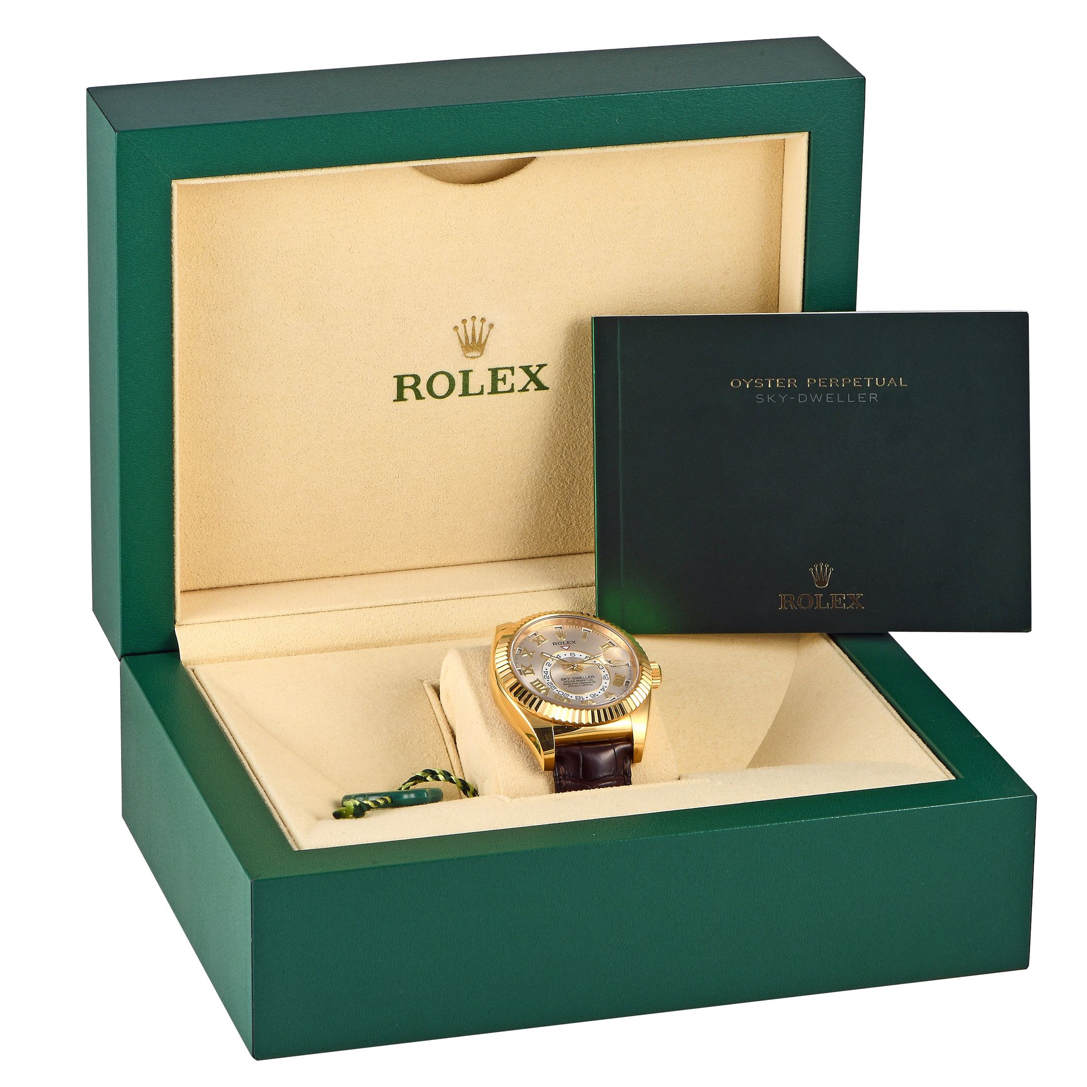 Rolex Sky-Dweller Silver Dial Yellow Gold Watch 326138-SLVRLBR
