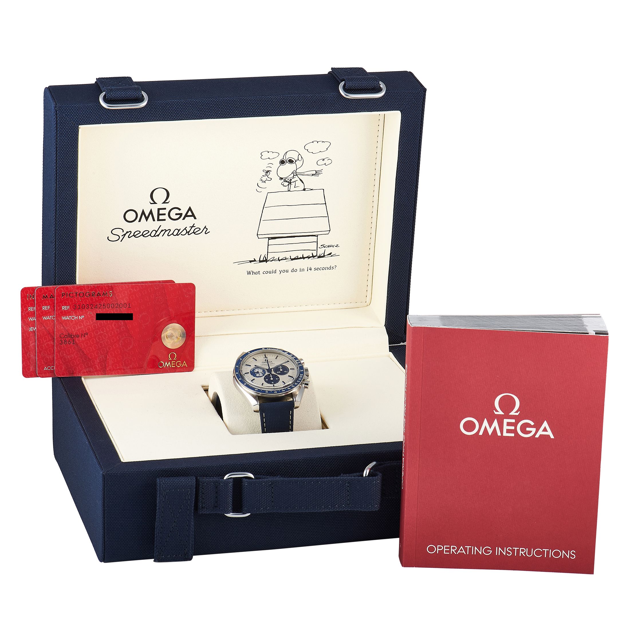 Omega Speedmaster Silver Snoopy Award 50th Anniversary Watch 310.32.42.50.02.001