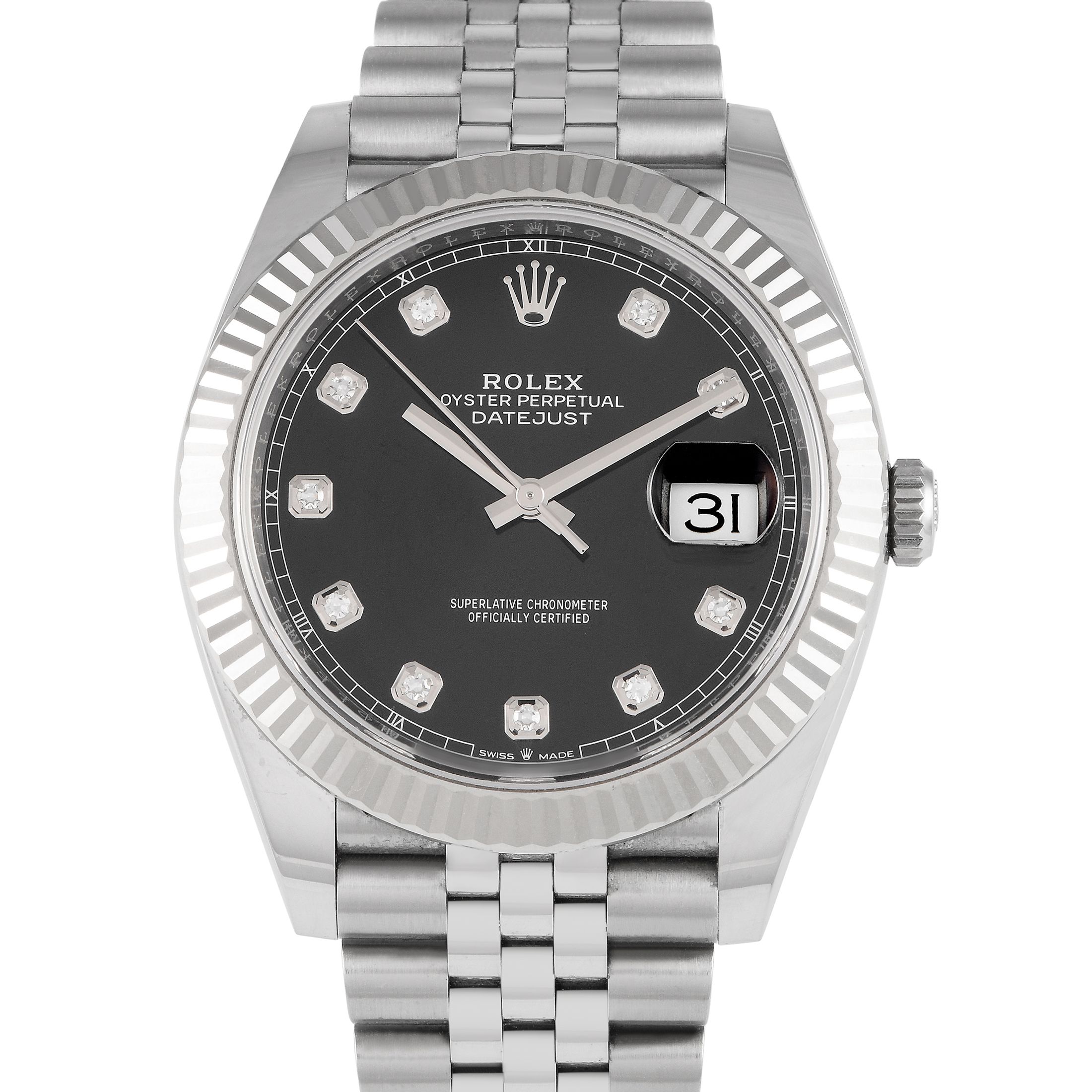 Rolex Datejust 41 Diamond Black Dial Watch 126334-0012