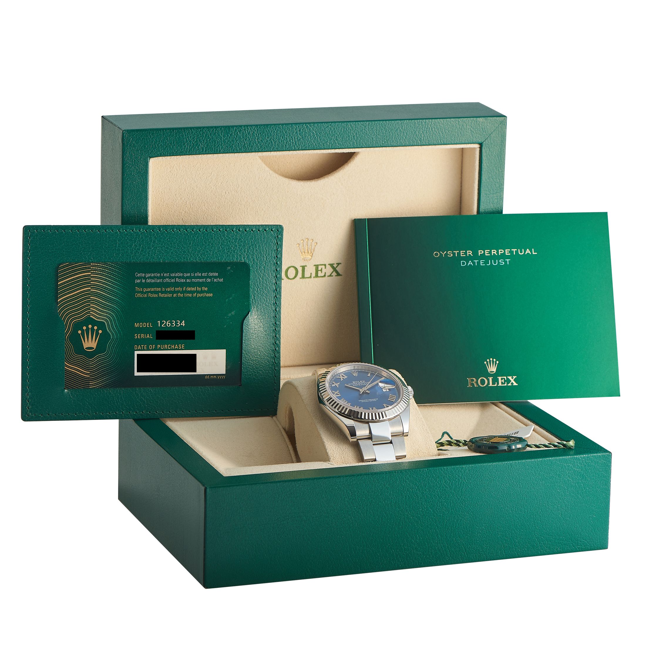 Rolex Datejust Blue Roman Dial Watch 126334