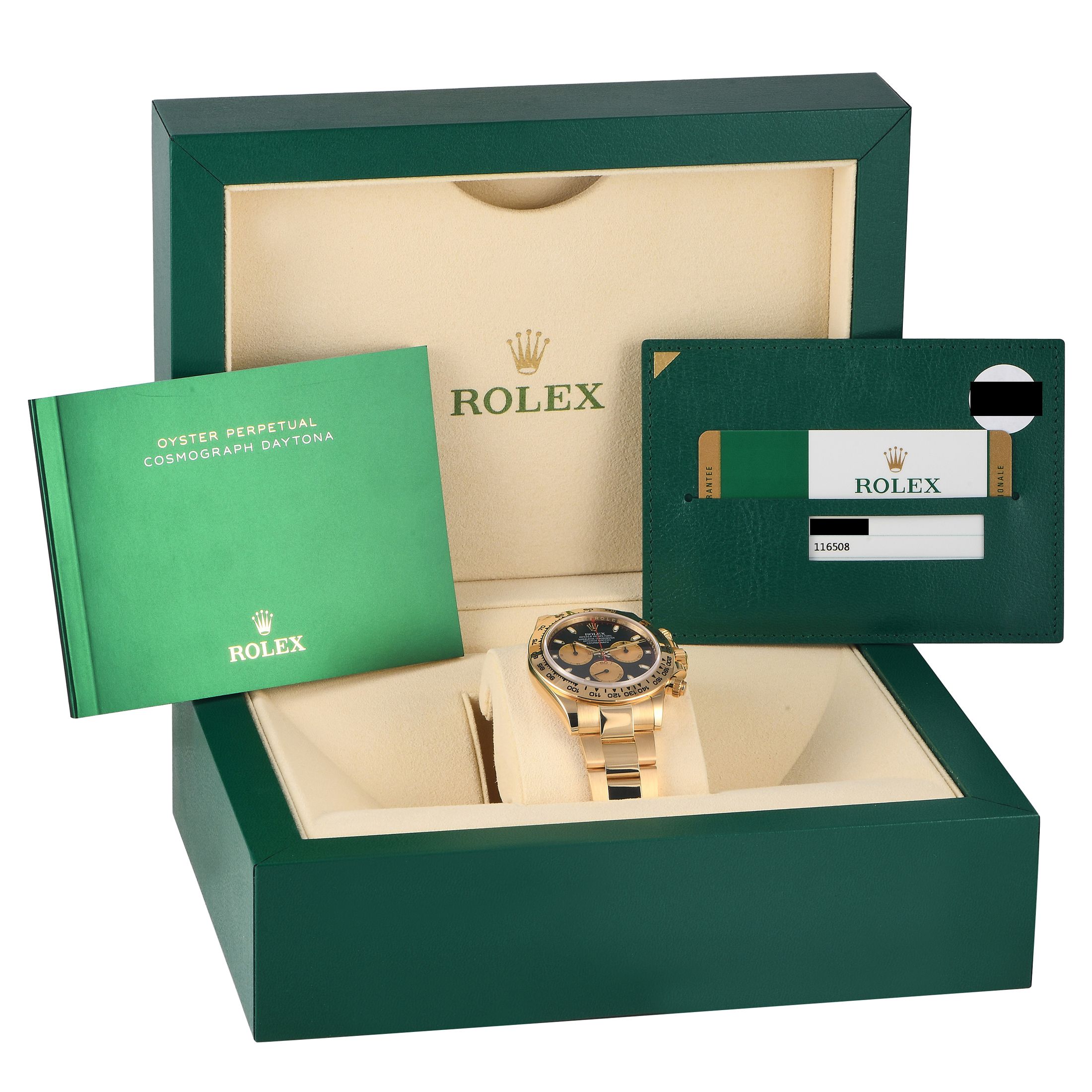 Rolex Daytona Yellow Gold Black Dial Watch 116508