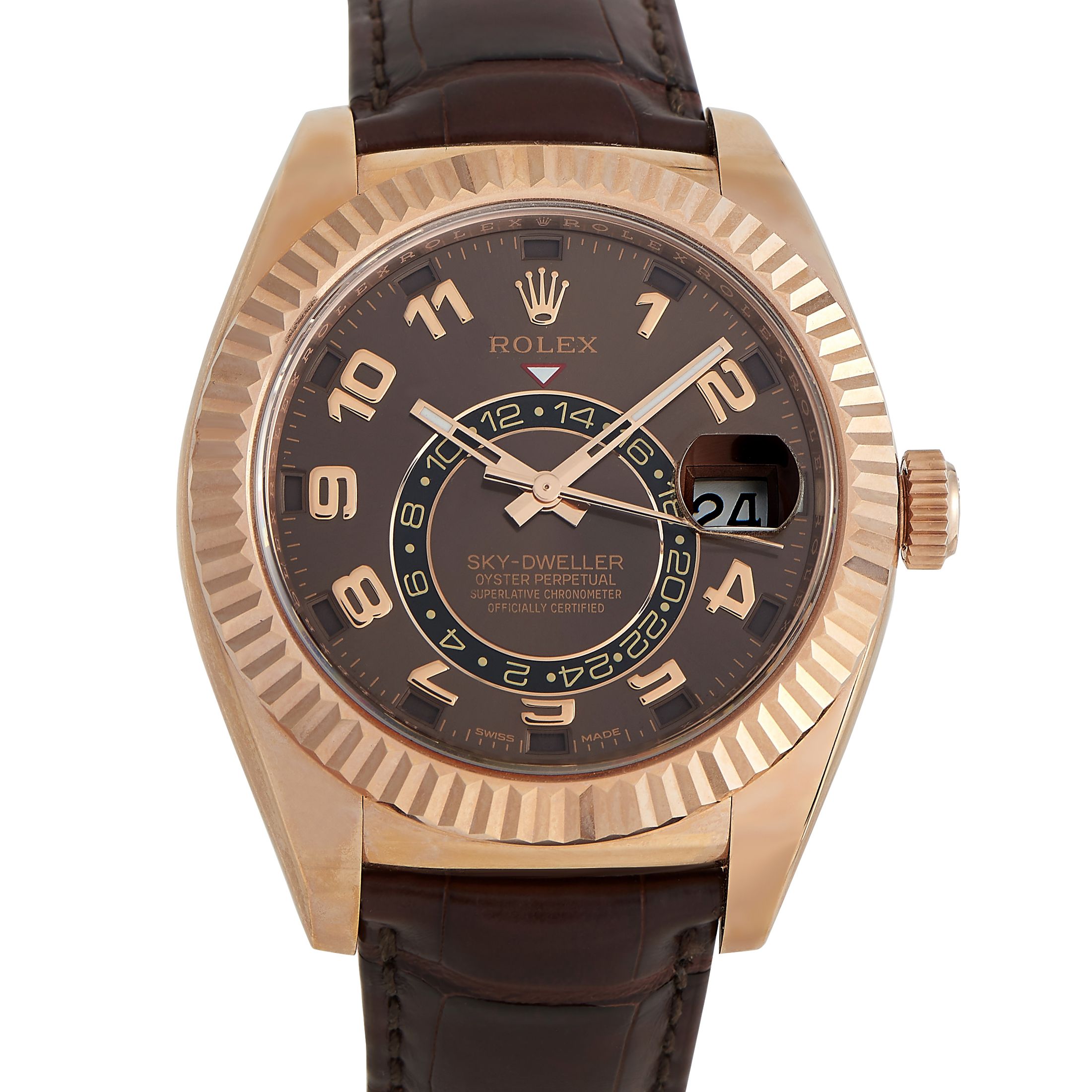 Rolex Sky-Dweller Chocolate Dial Everose Gold Watch 326135