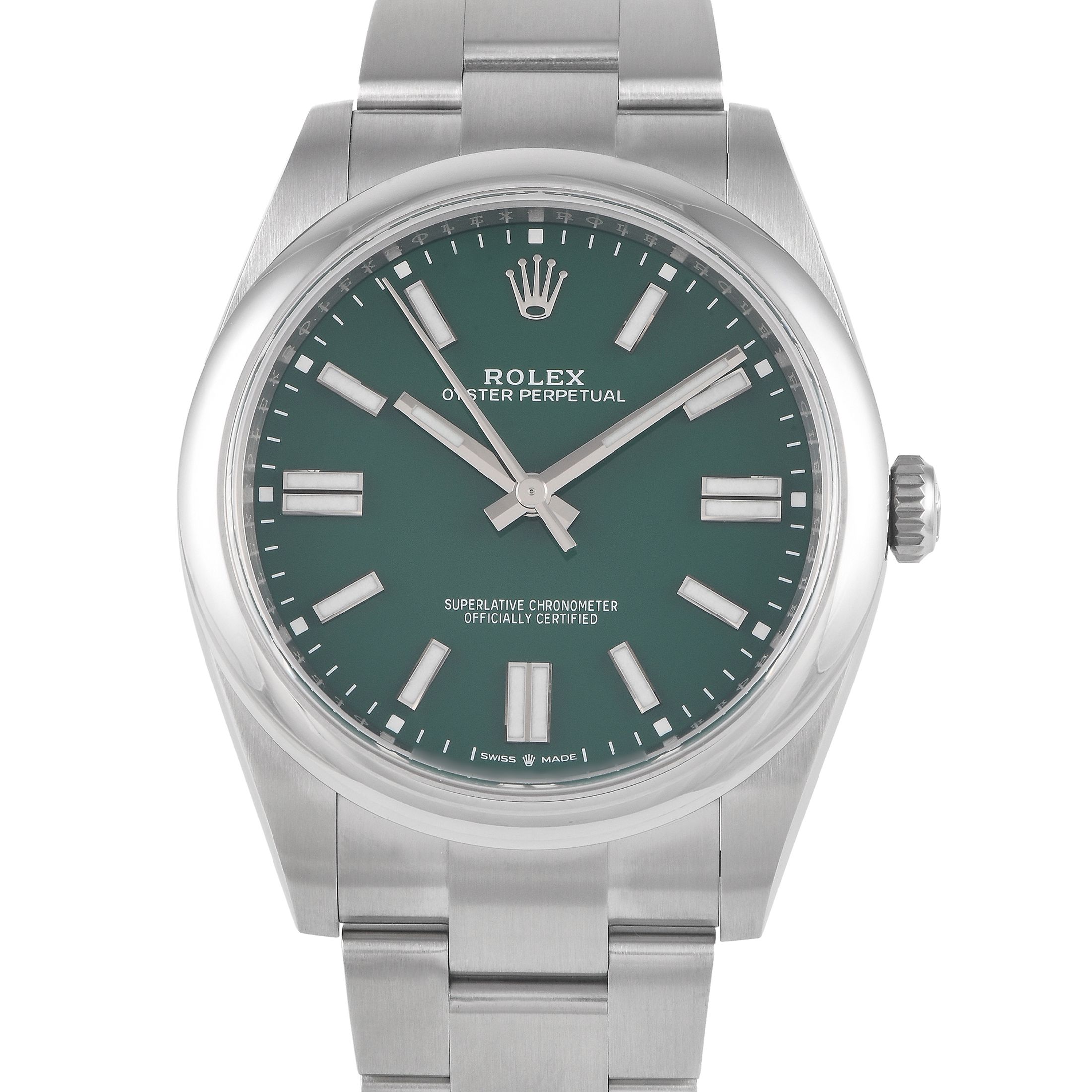 Rolex Oyster Perpetual 41 Green Dial Watch 124300