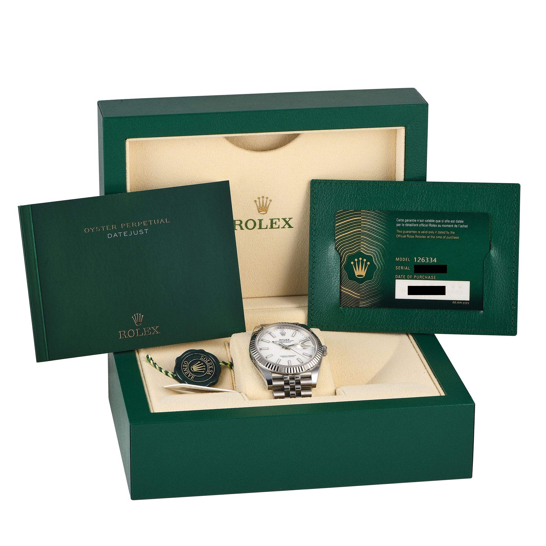 Rolex Datejust 41 White Dial Watch 126334