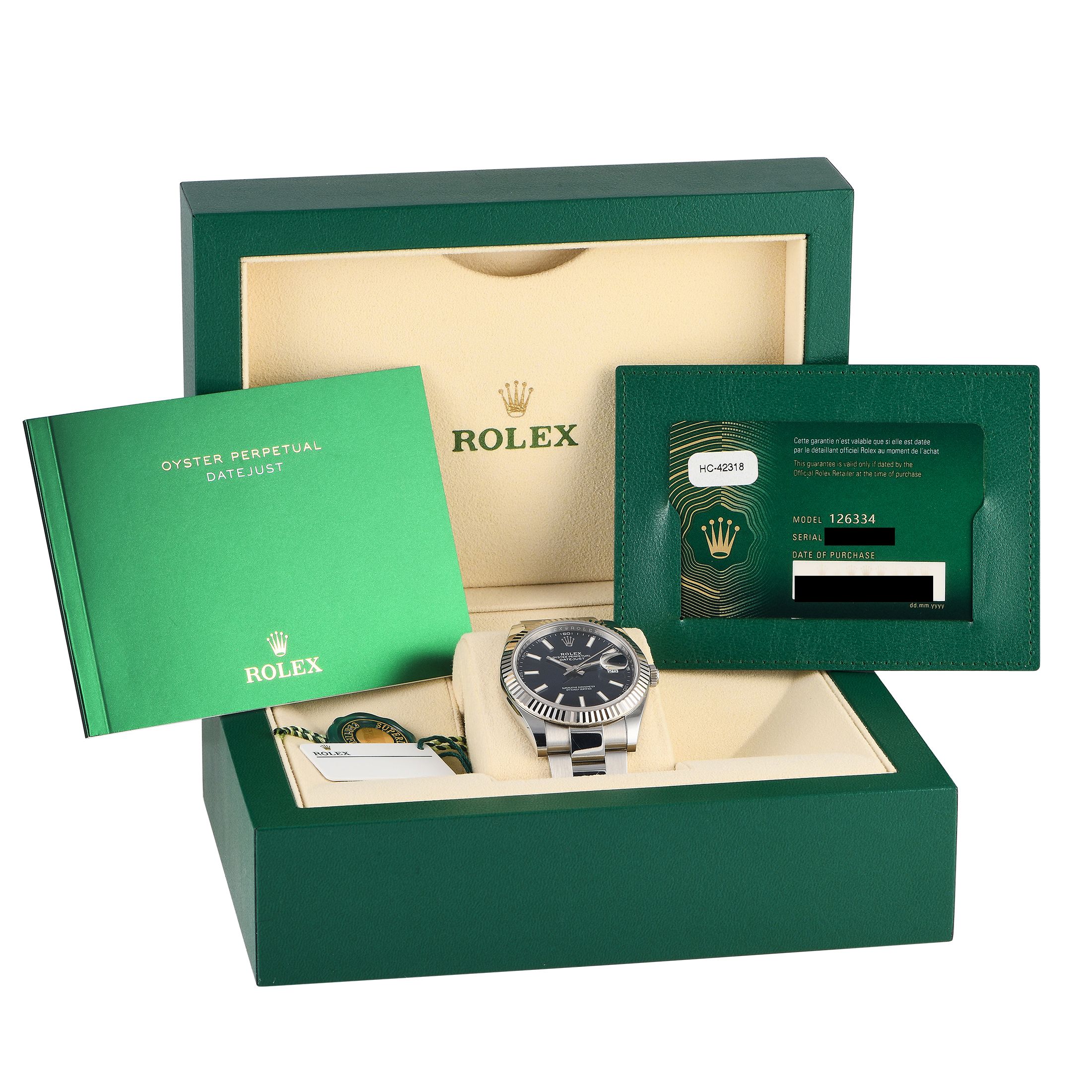 Rolex Datejust Blue Dial Watch 126334