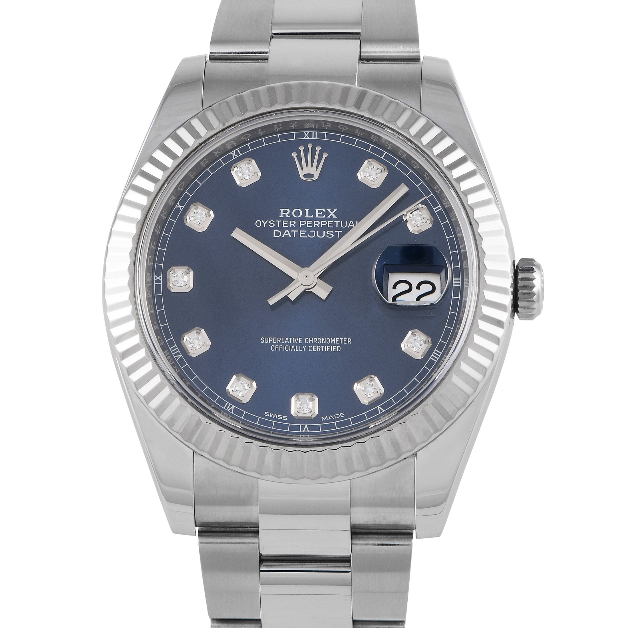 Rolex Datejust 41 Blue Diamond Dial Watch 126334