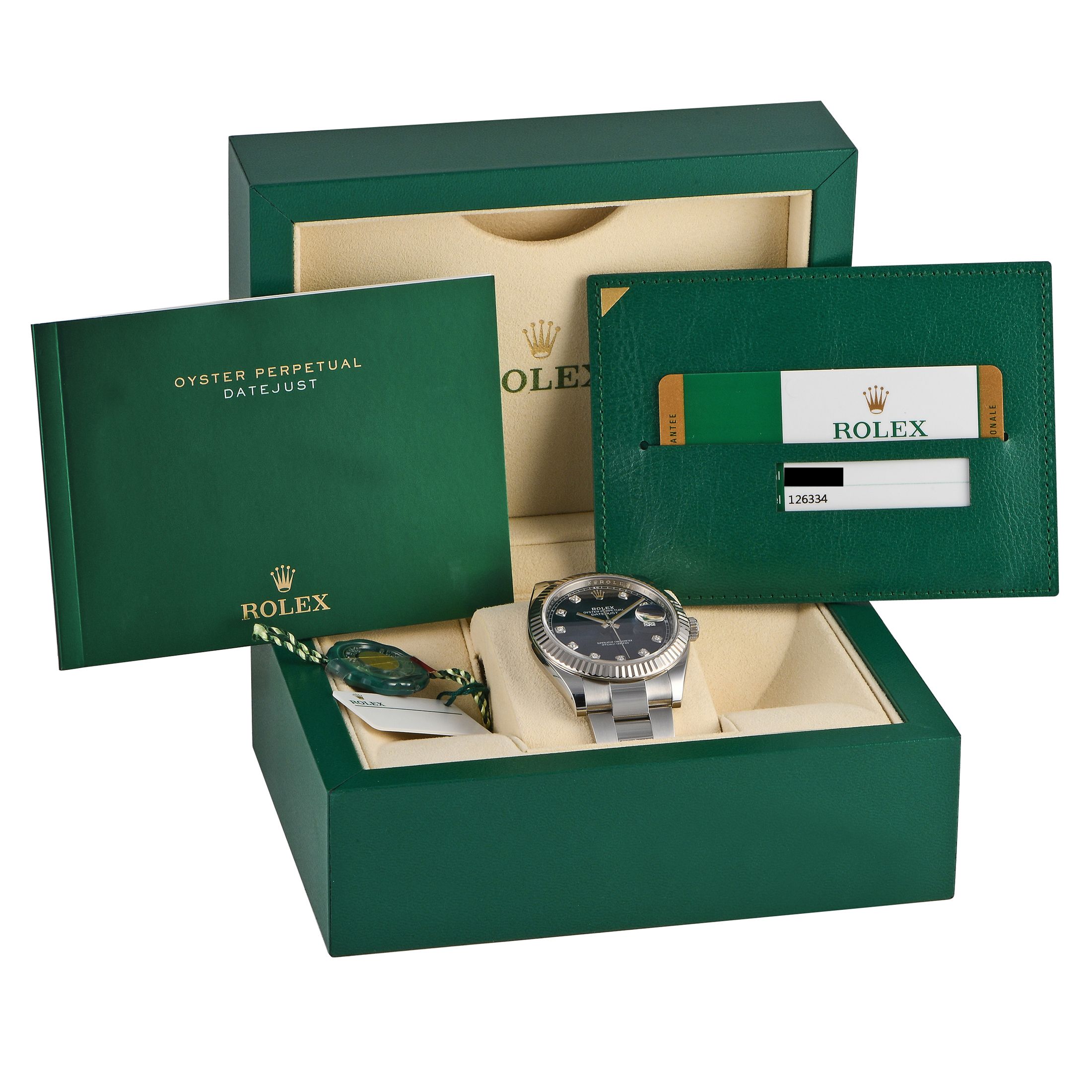 Rolex Datejust 41 Blue Diamond Dial Watch 126334