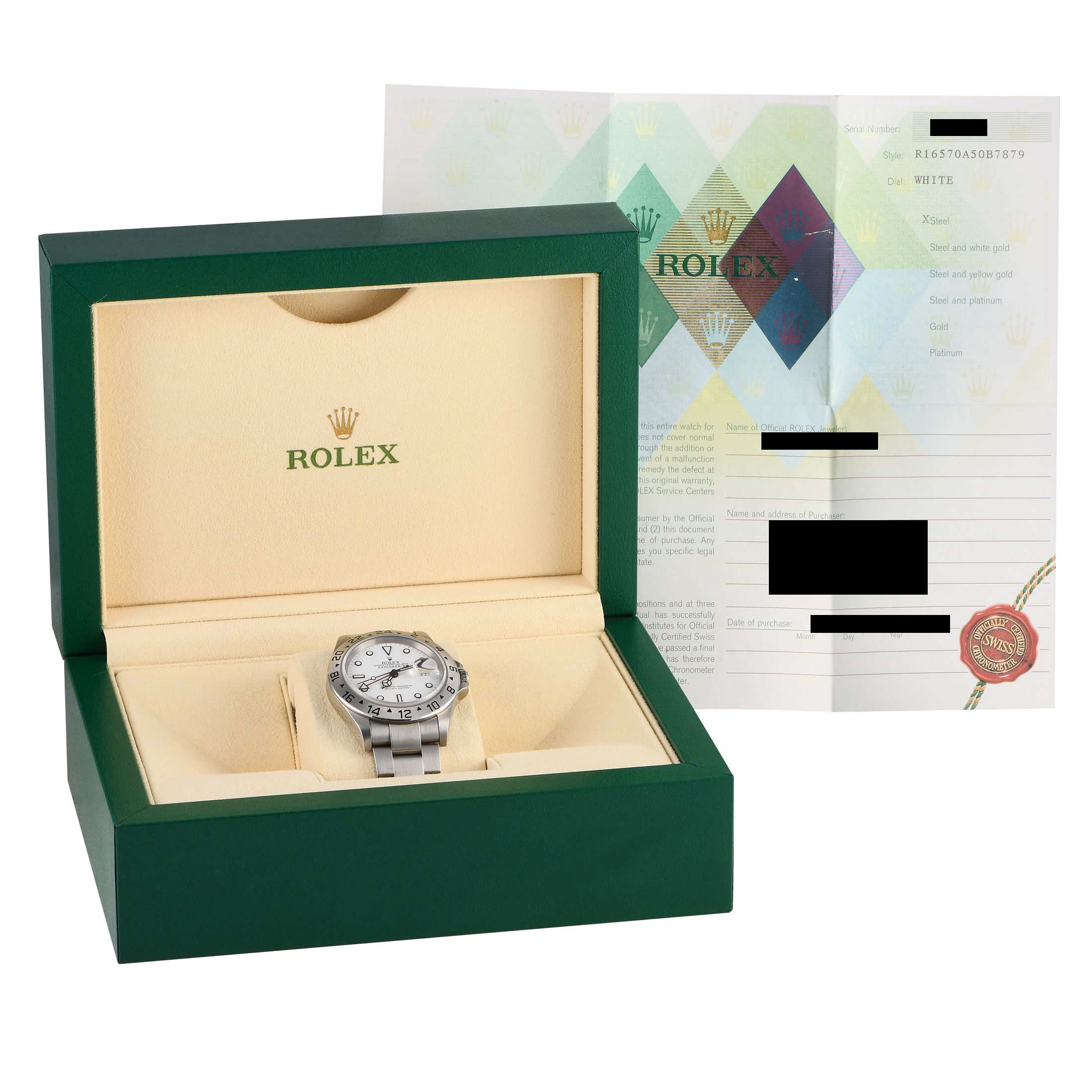 Rolex Explorer II White Dial Watch 16570