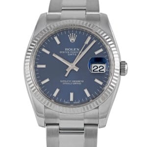 Rolex Oyster Perpetual Date 34 Blue Dial Watch 115234