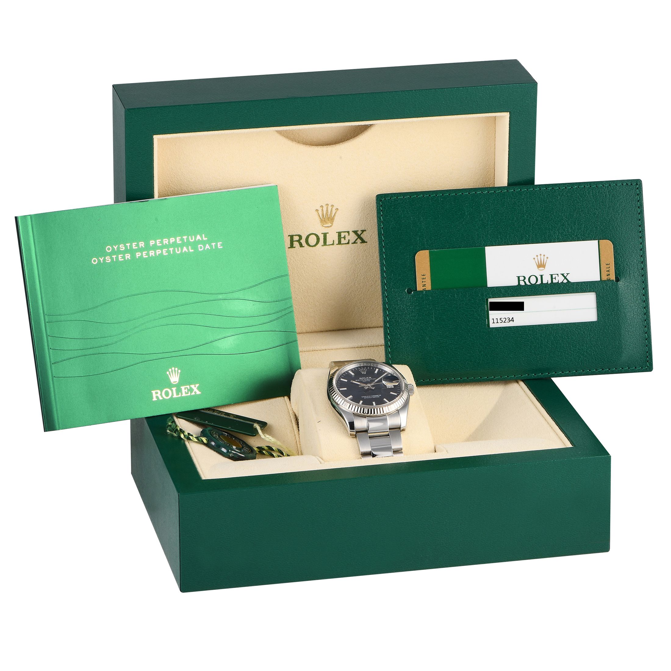 Rolex Oyster Perpetual Date 34 Blue Dial Watch 115234