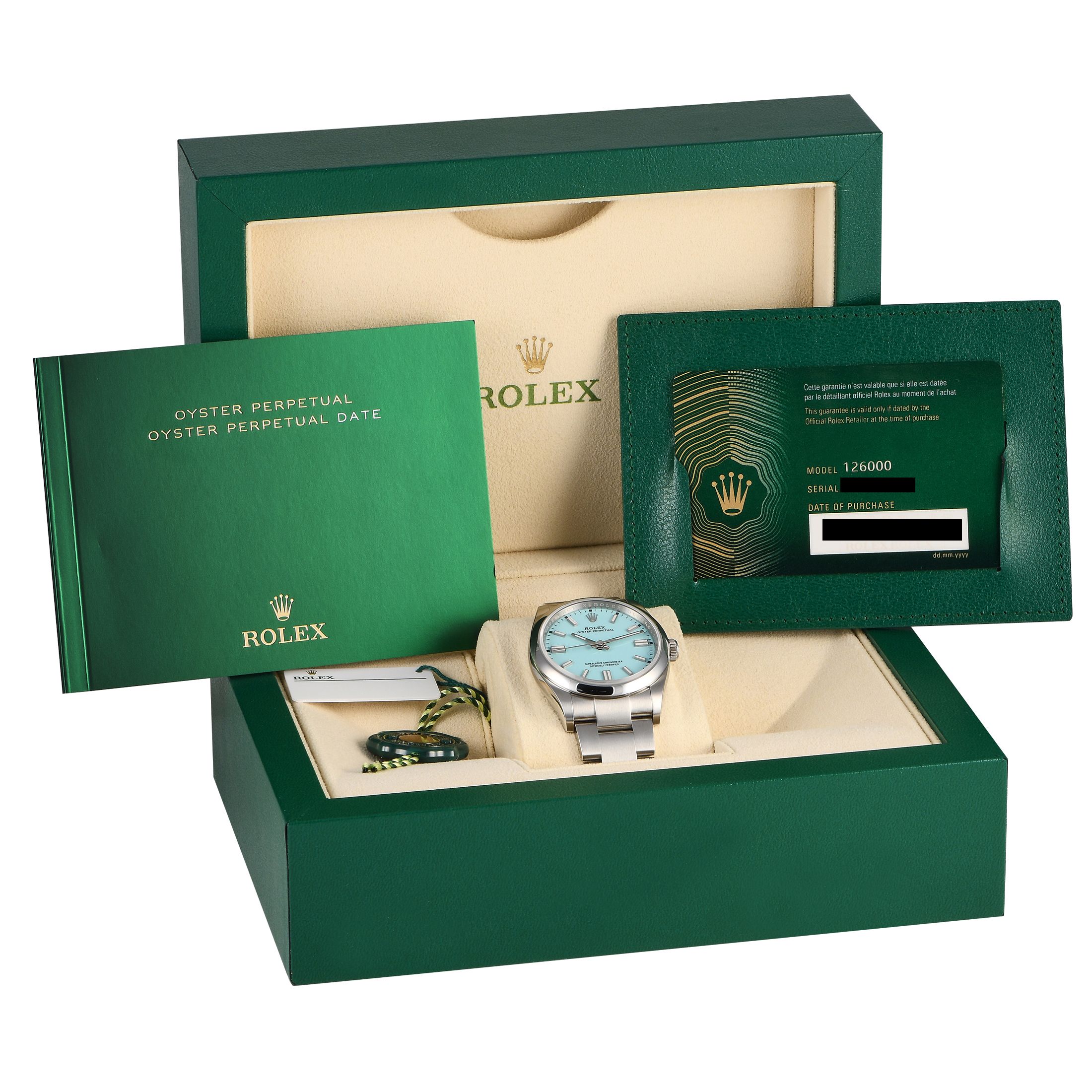 Rolex Oyster Perpetual 36 Turquoise Dial Watch 126000