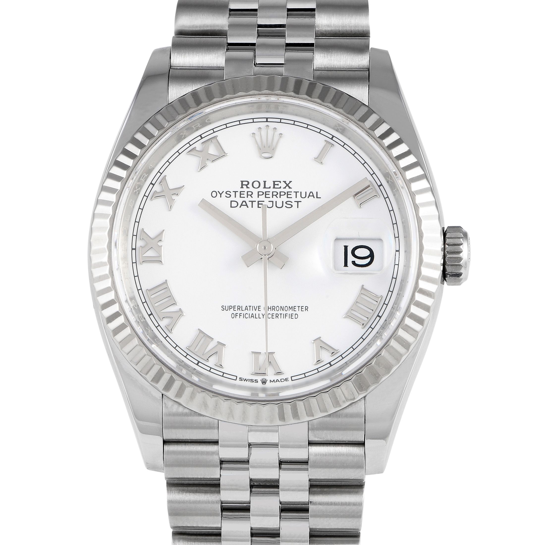 Rolex Datejust 36 White Roman Dial Watch 126234