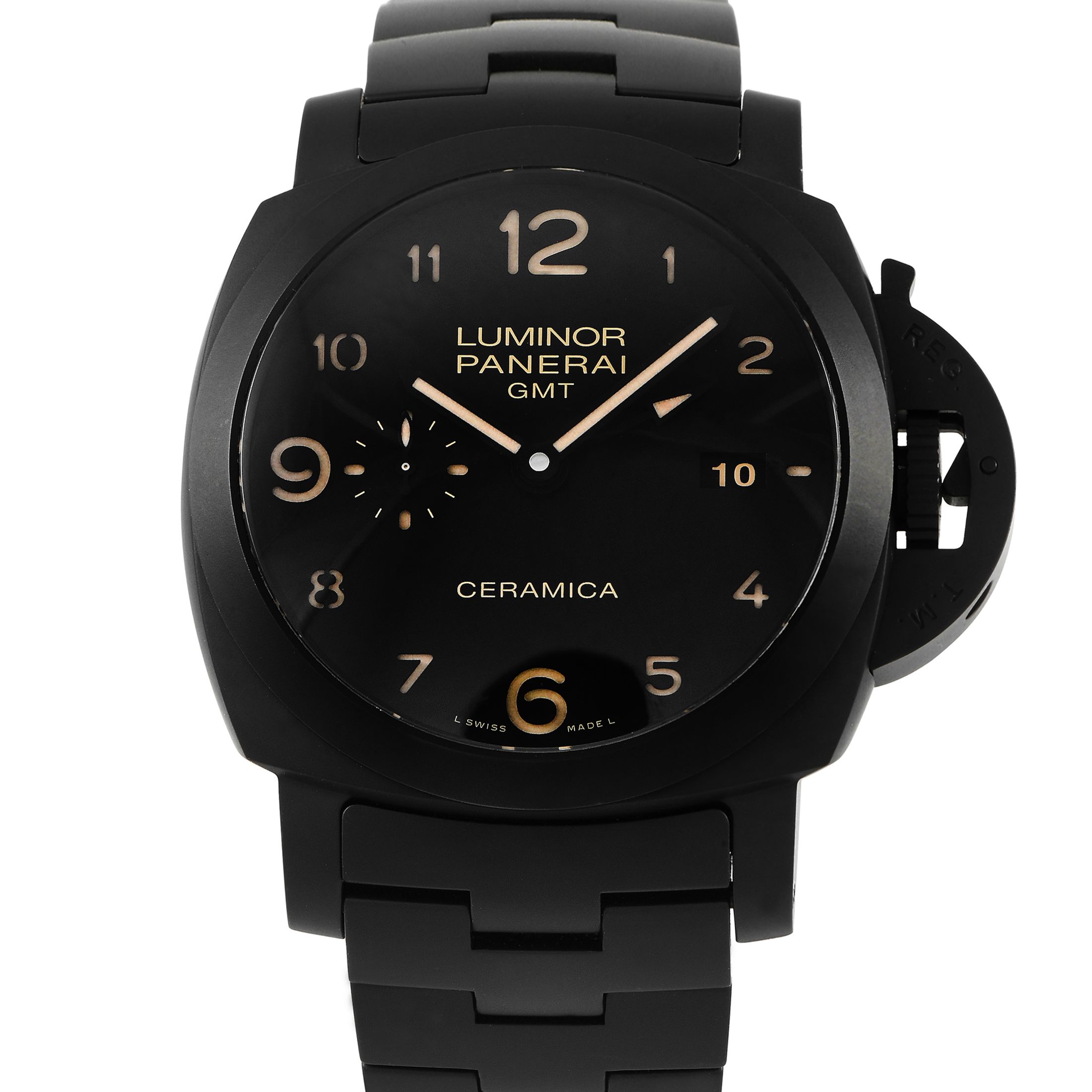 Officine Panerai Luminor 1950 Tuttonero 3 Days GMT Ceramic Watch PAM00438