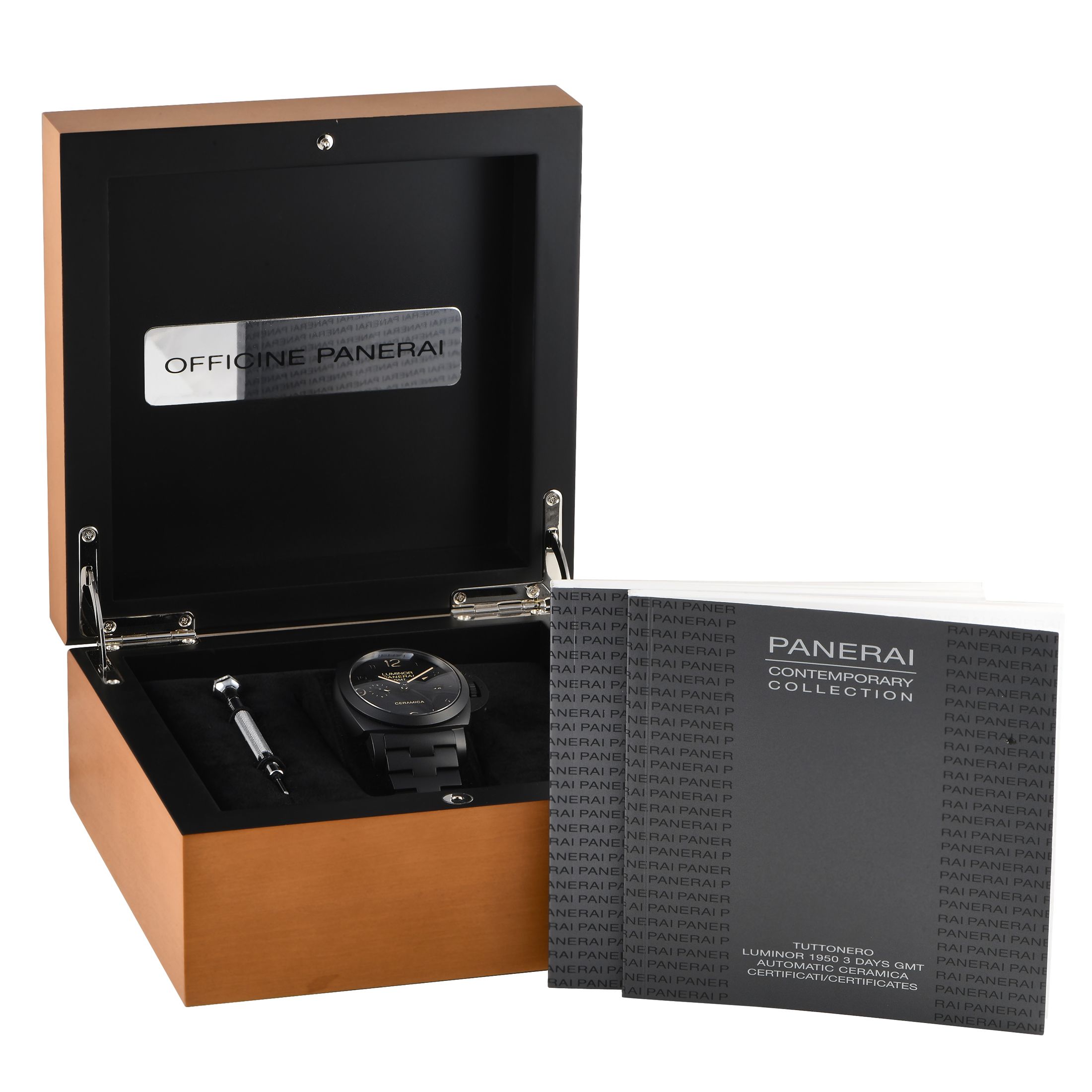 Officine Panerai Luminor 1950 Tuttonero 3 Days GMT Ceramic Watch PAM00438