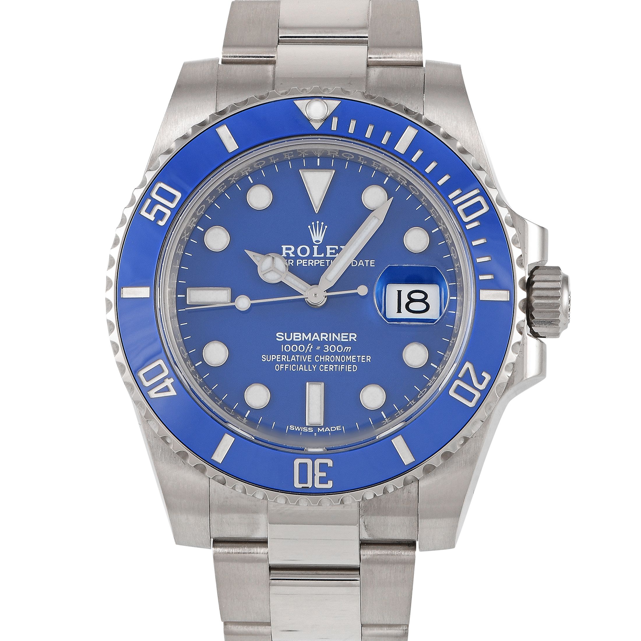Rolex Submariner Date Blue Dial Watch 116619LB