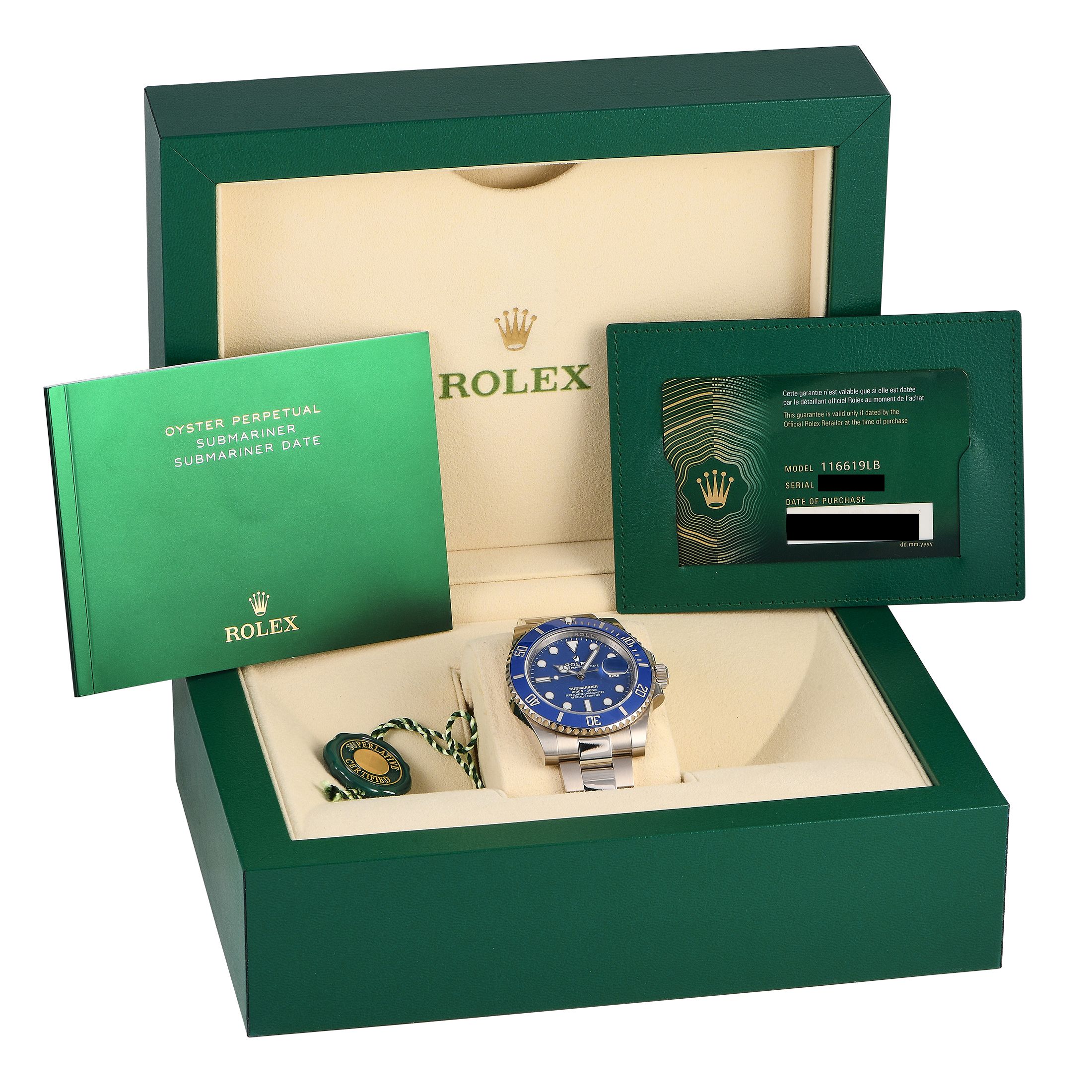 Rolex Submariner Date Blue Dial Watch 116619LB