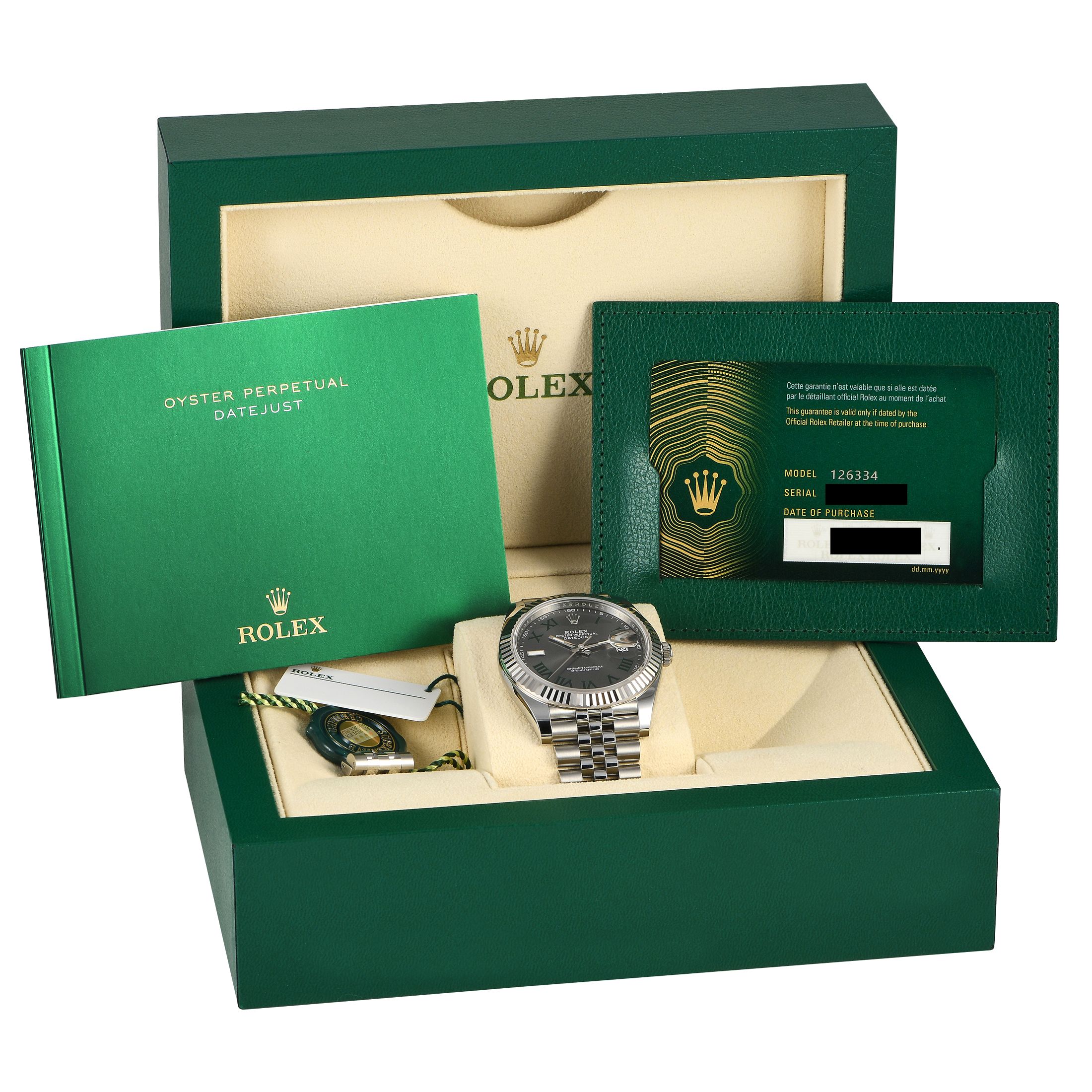 Rolex Datejust 41 Slate Roman Dial Watch 126334