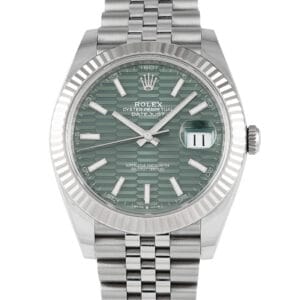 Rolex Datejust 41 Green Fluted Motif Dial Watch 126334-0030