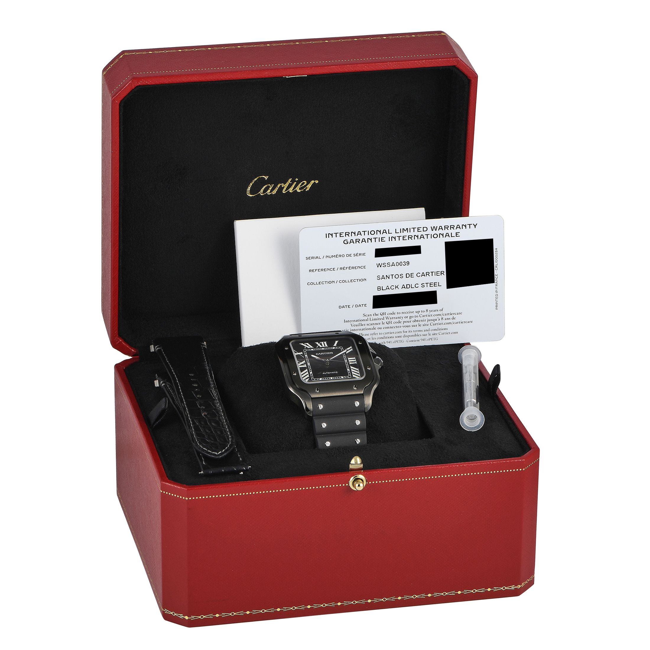 Cartier Santos de Cartier Black ADLC All Black Watch WSSA0039