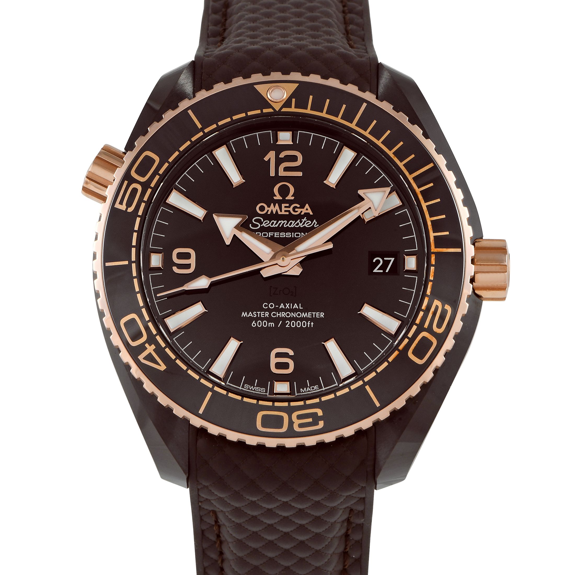 Omega Seamaster Planet Ocean Brown Ceramic Watch 215.62.40.20.13.001