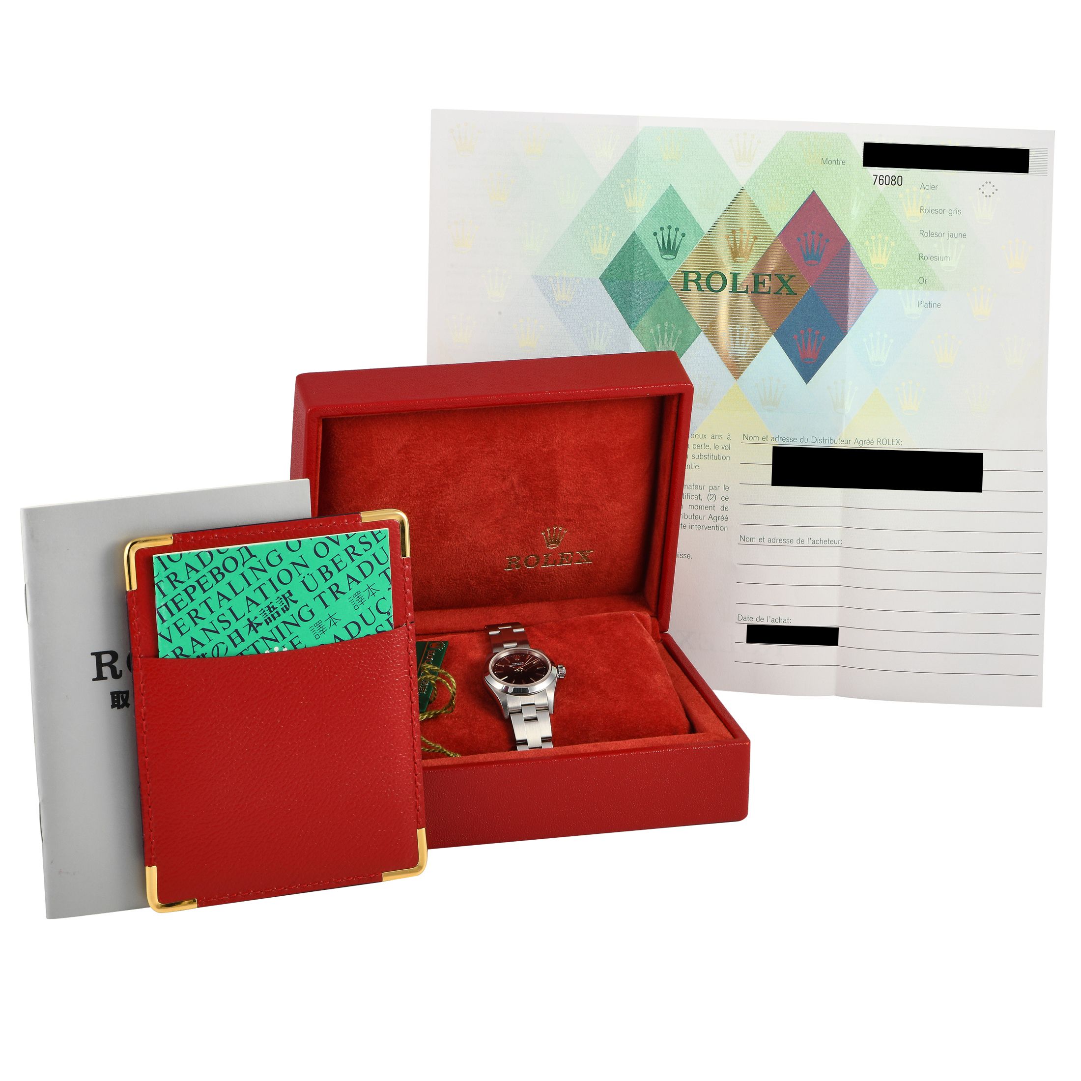 Rolex Oyster Perpetual Black Dial Ladies Watch 76080