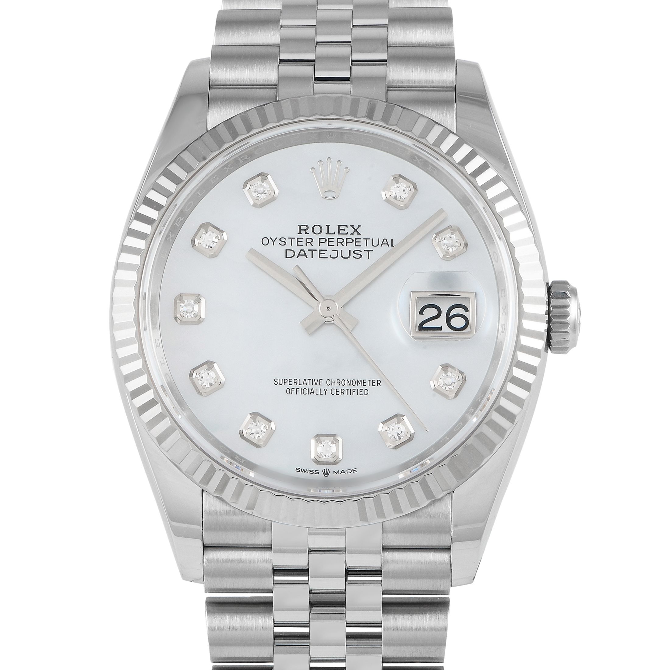 Rolex Datejust 36 MOP Diamond Dial Watch 126234