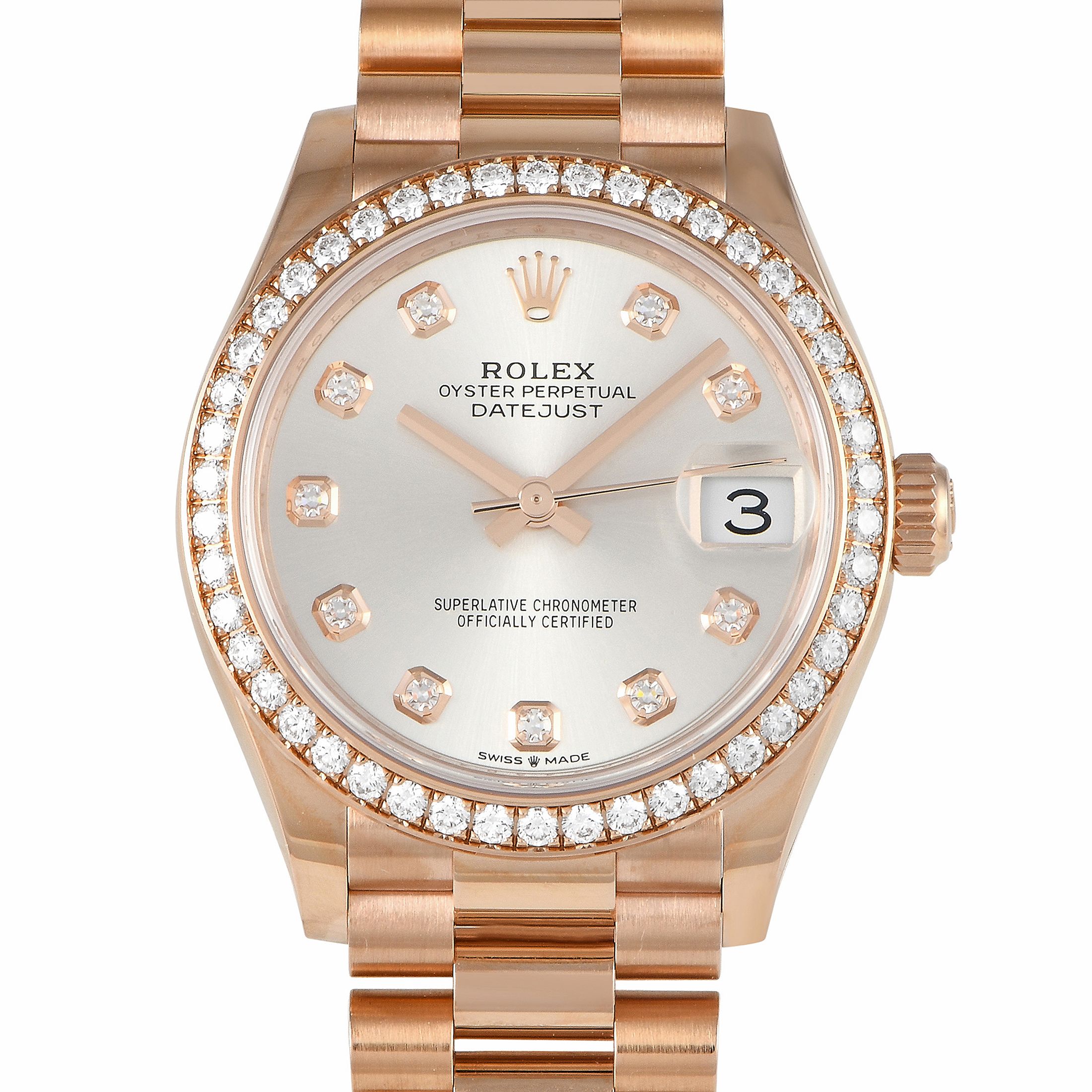 Rolex Datejust 31mm Ladies Diamond Watch 278285RBR