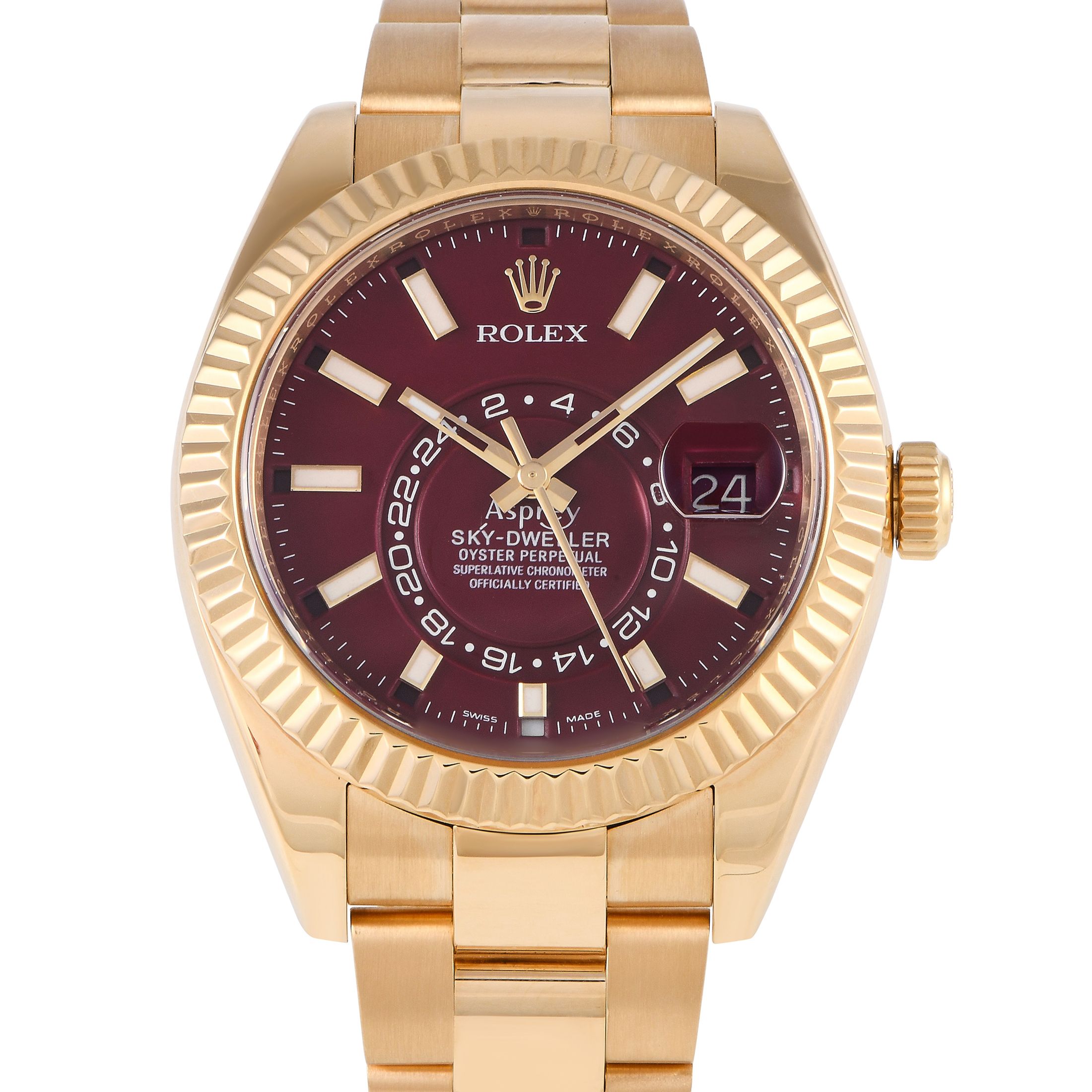 Rolex Sky-Dweller Asprey Piece Unique Burgundy Watch 326933