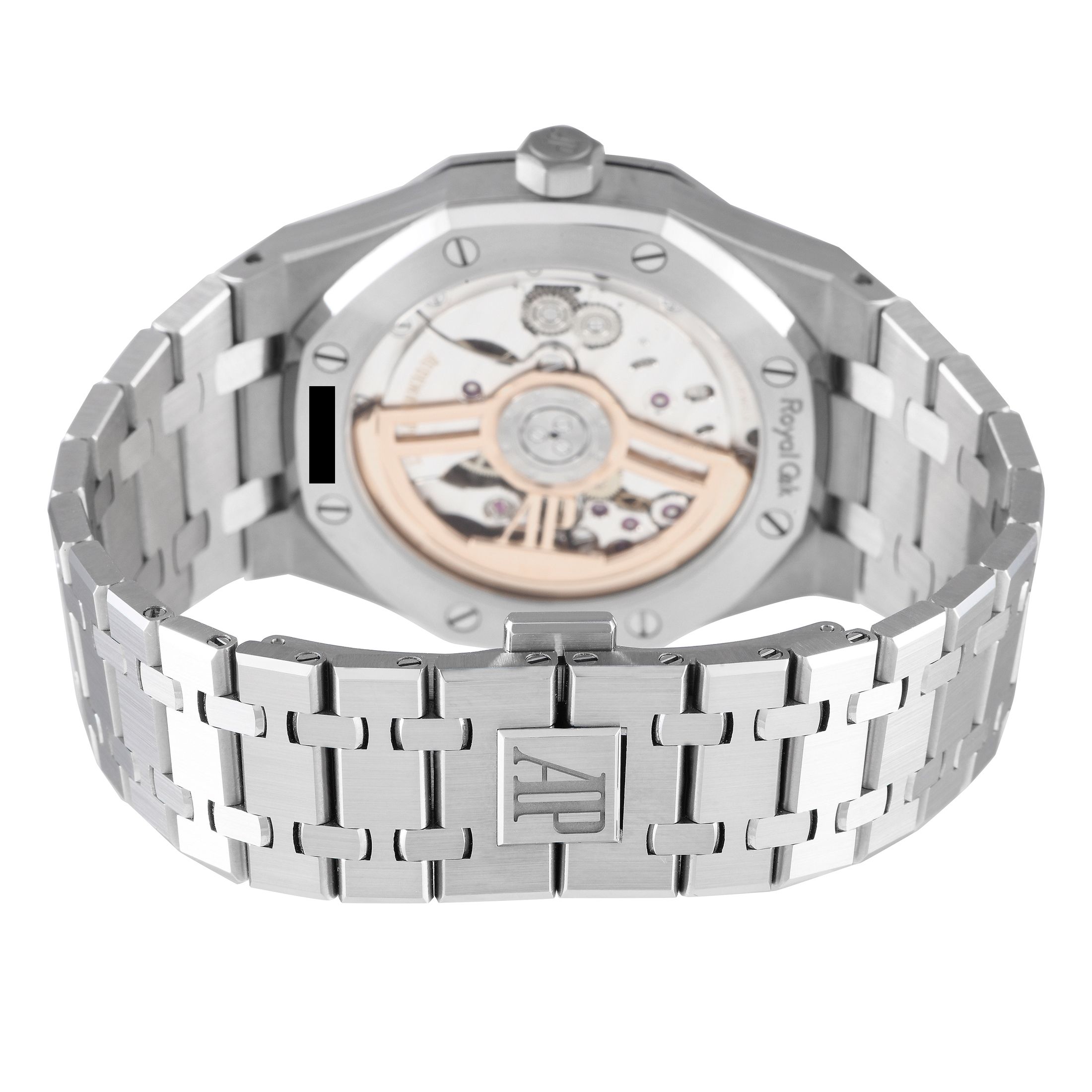 There's power in simplicity and this Royal Oak ref.15510ST.OO.1320ST.06 proves it. This good-looking watch has the basic time and date feature housed on a 41mm stainless steel, on stainless steel bracelet. What makes this timekeeper a standout is its "Bleu Nuit, Nuage 50" face that mirrors that of the original model from 1972. The dial has a "Grande Tapisserie" pattern, with luminous white gold index hour markers and hands, and a discreet date window at 3 o'clock. Powering the watch is the new generation automatic winding caliber 4302 that you can view from the transparent caseback. This pre-owned Audemars Piguet Royal Oak Blue Dial Watch 15510ST.OO.1320ST.06 is accompanied by papers and the manufacturer's box.