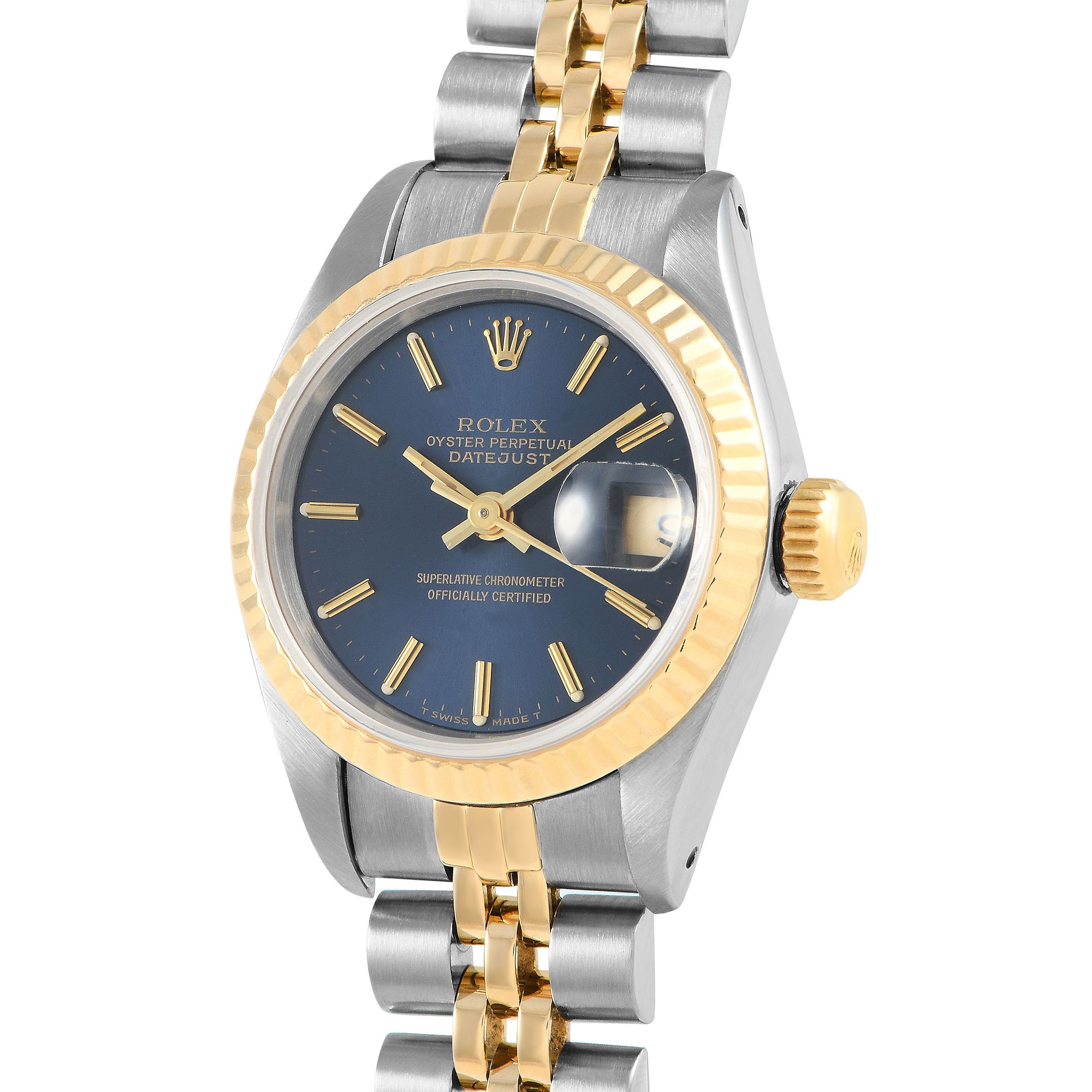 Rolex Lady-Datejust Blue Dial Watch 69173