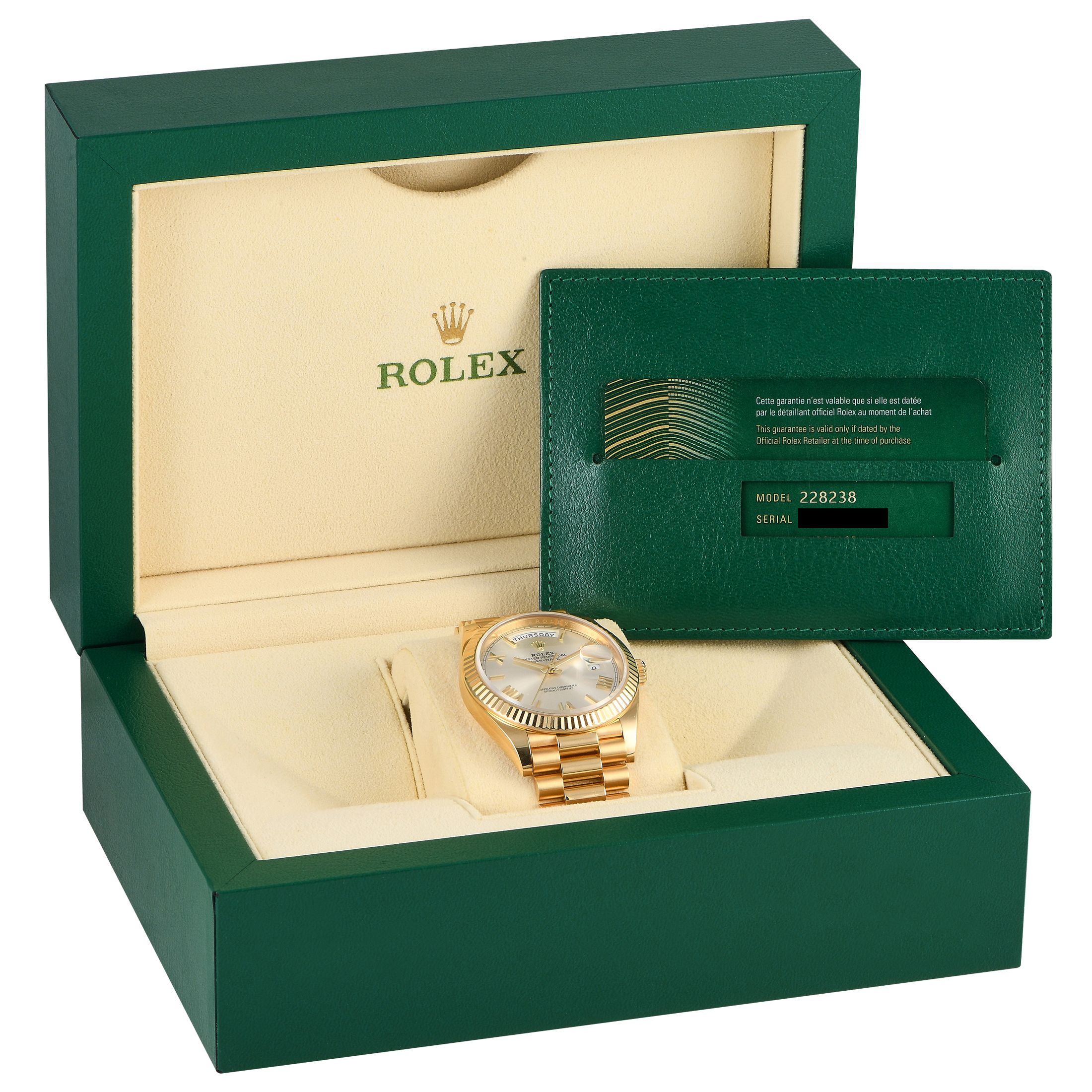 Rolex Day-Date 40 Silver Roman Dial Watch 228238