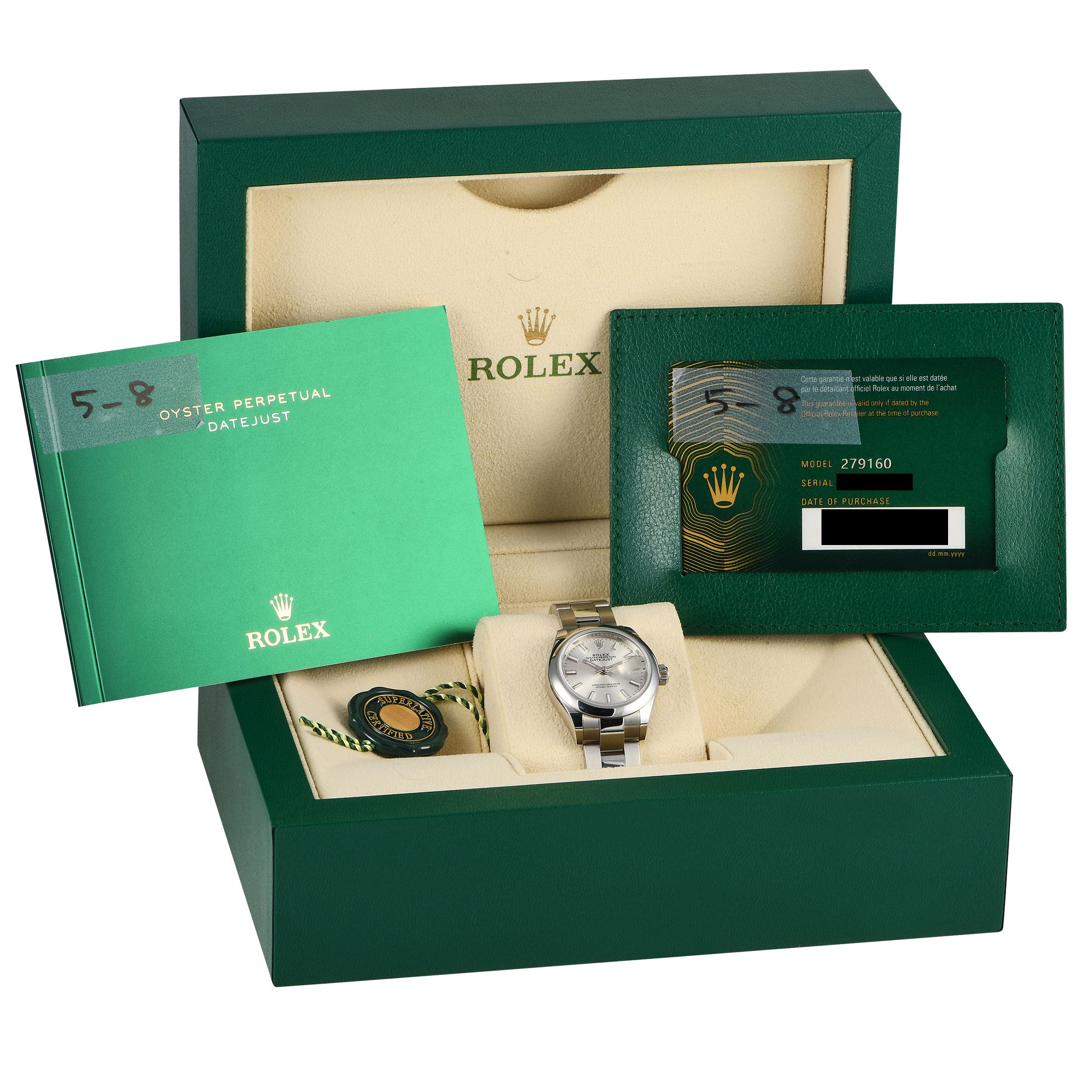 Rolex Lady-Datejust Silver Dial Watch 279160