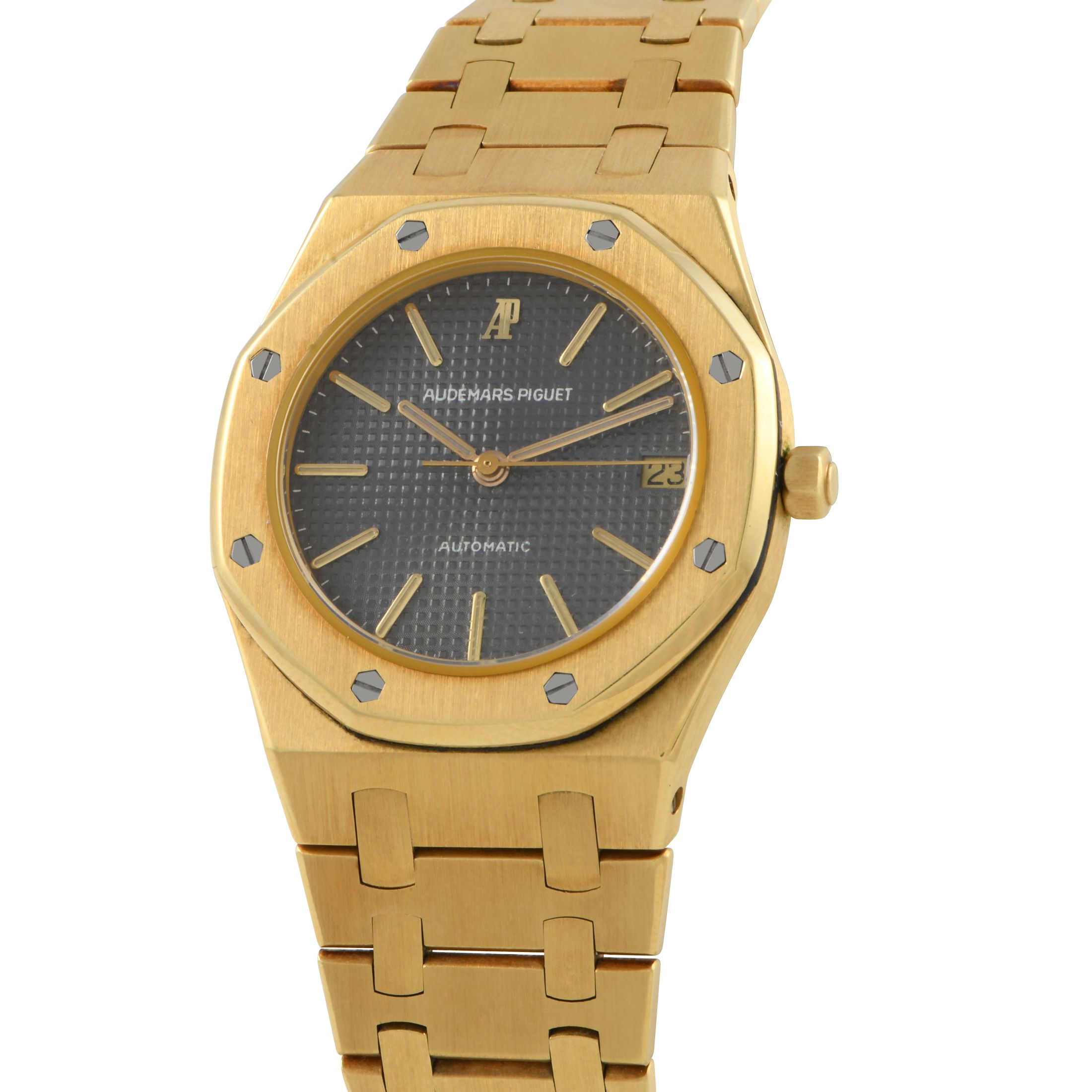 Audemars Piguet Royal Oak Slate Dial 18K Yellow Gold Watch 4100BA