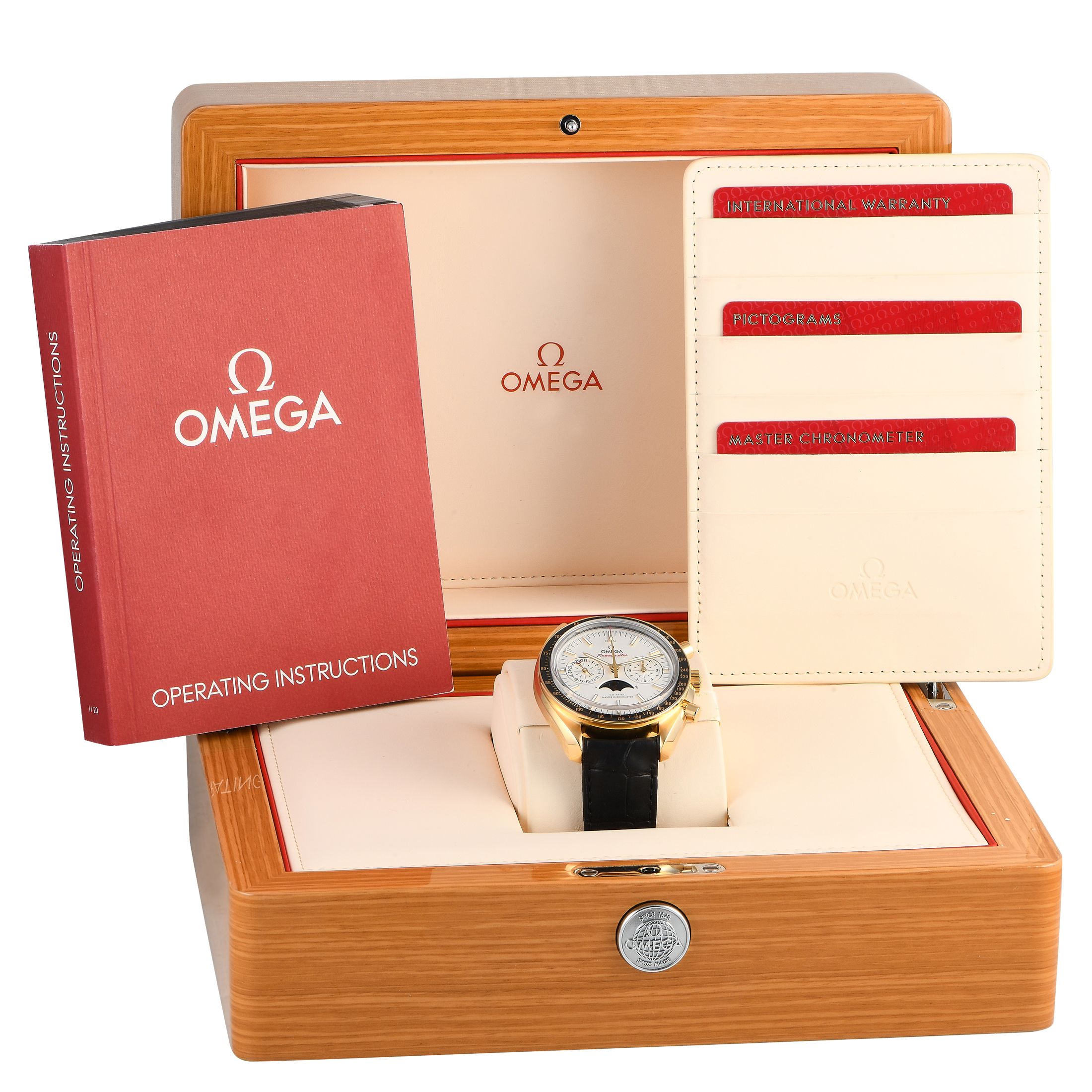 Omega Speedmaster Moonphase Yellow Gold Watch 304.63.44.52.02.001